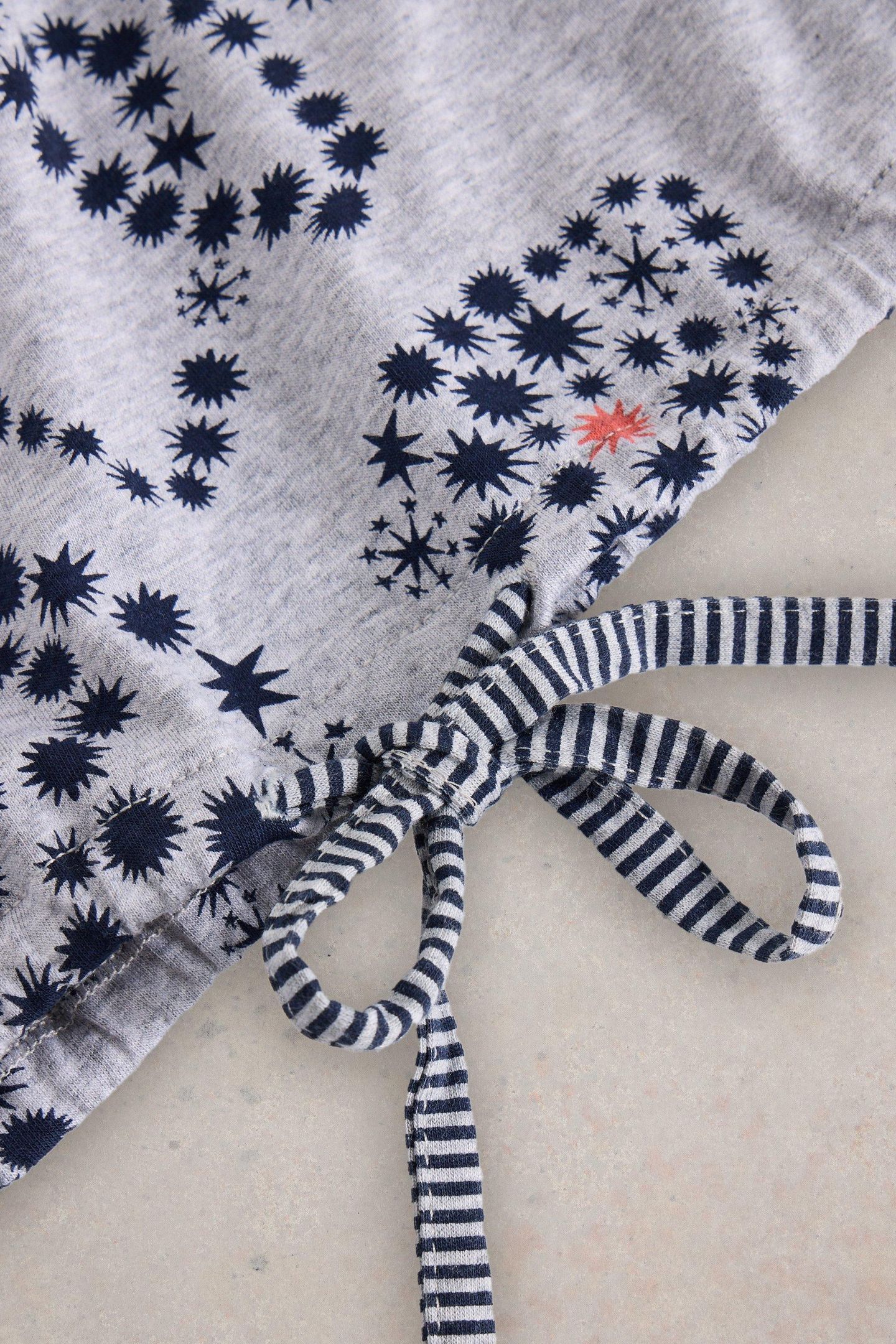 FERN TIE HEM JERSEY TOP GREY PRINT 6