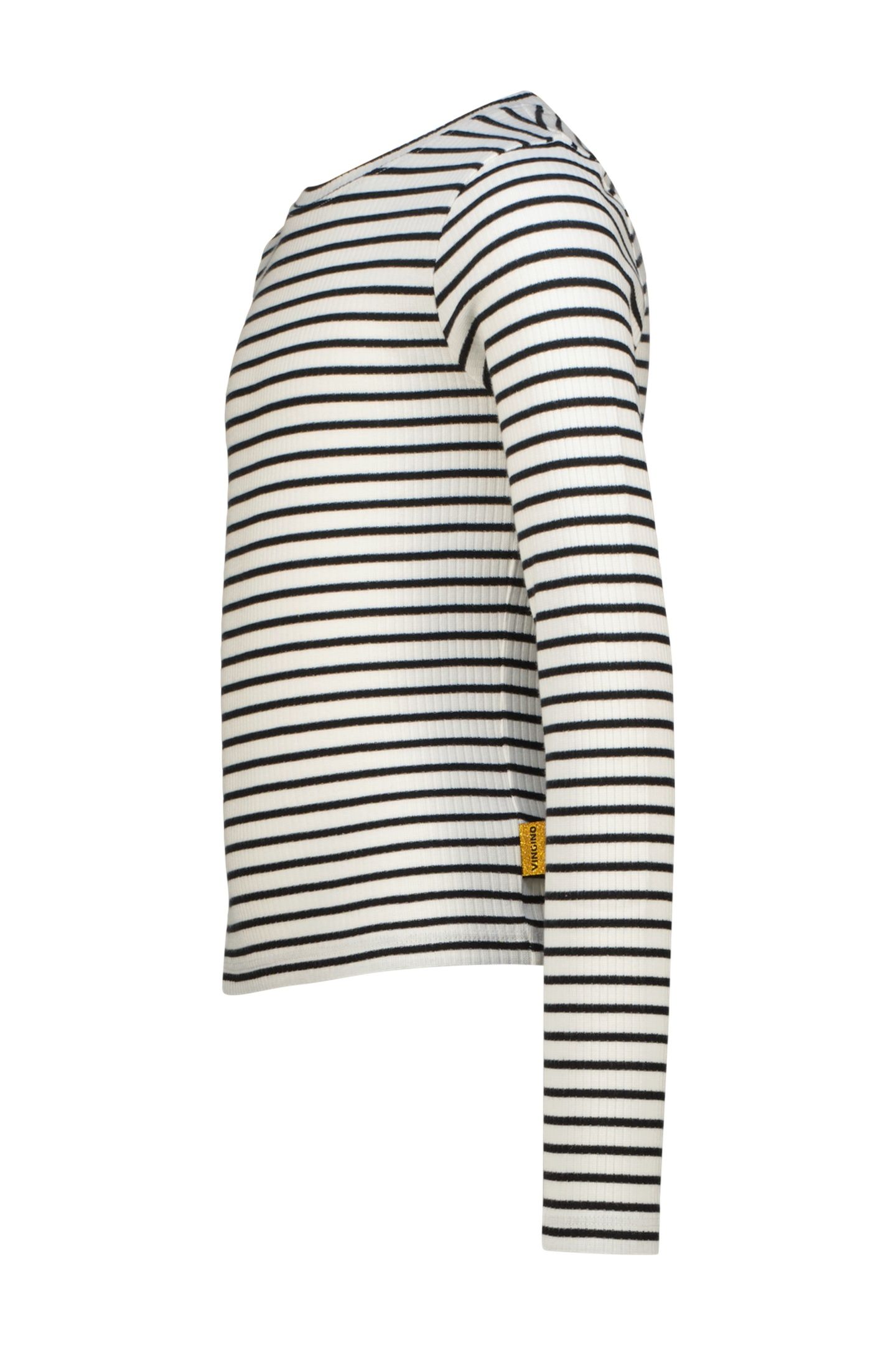 GIRLS BASIC FINE STRIPE TOP T-SHIRT SNOW WHITE 2