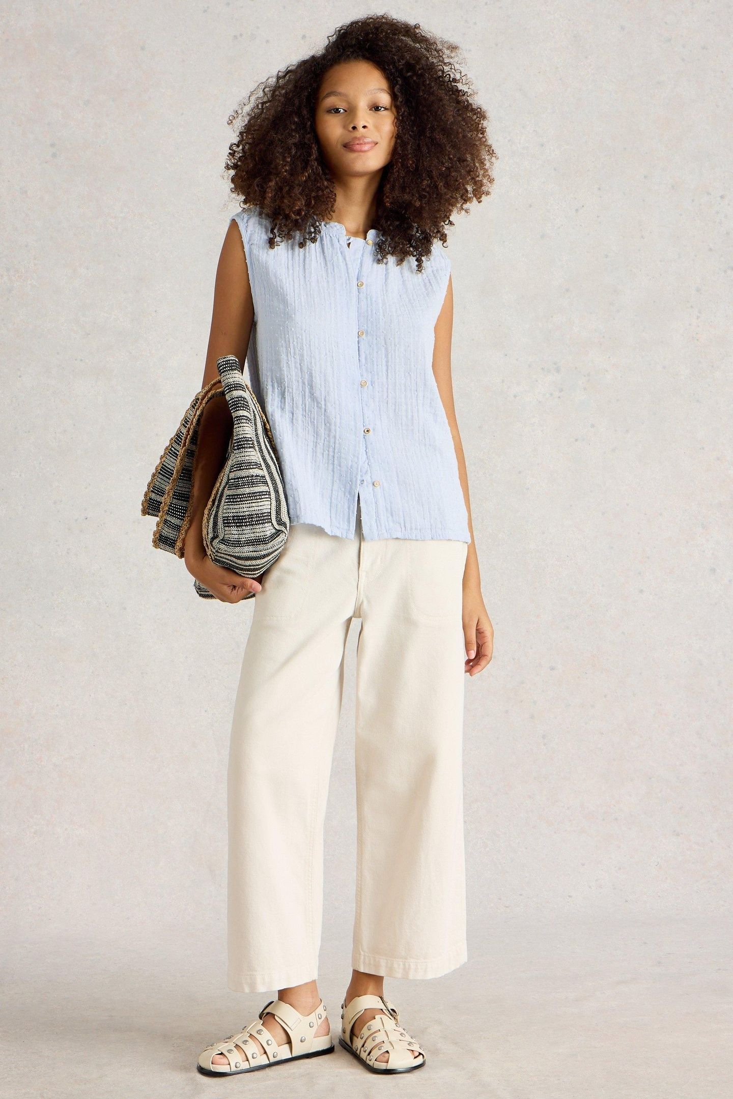 YASMIN DOUBLE CLOTH VEST LIGHT BLUE 3