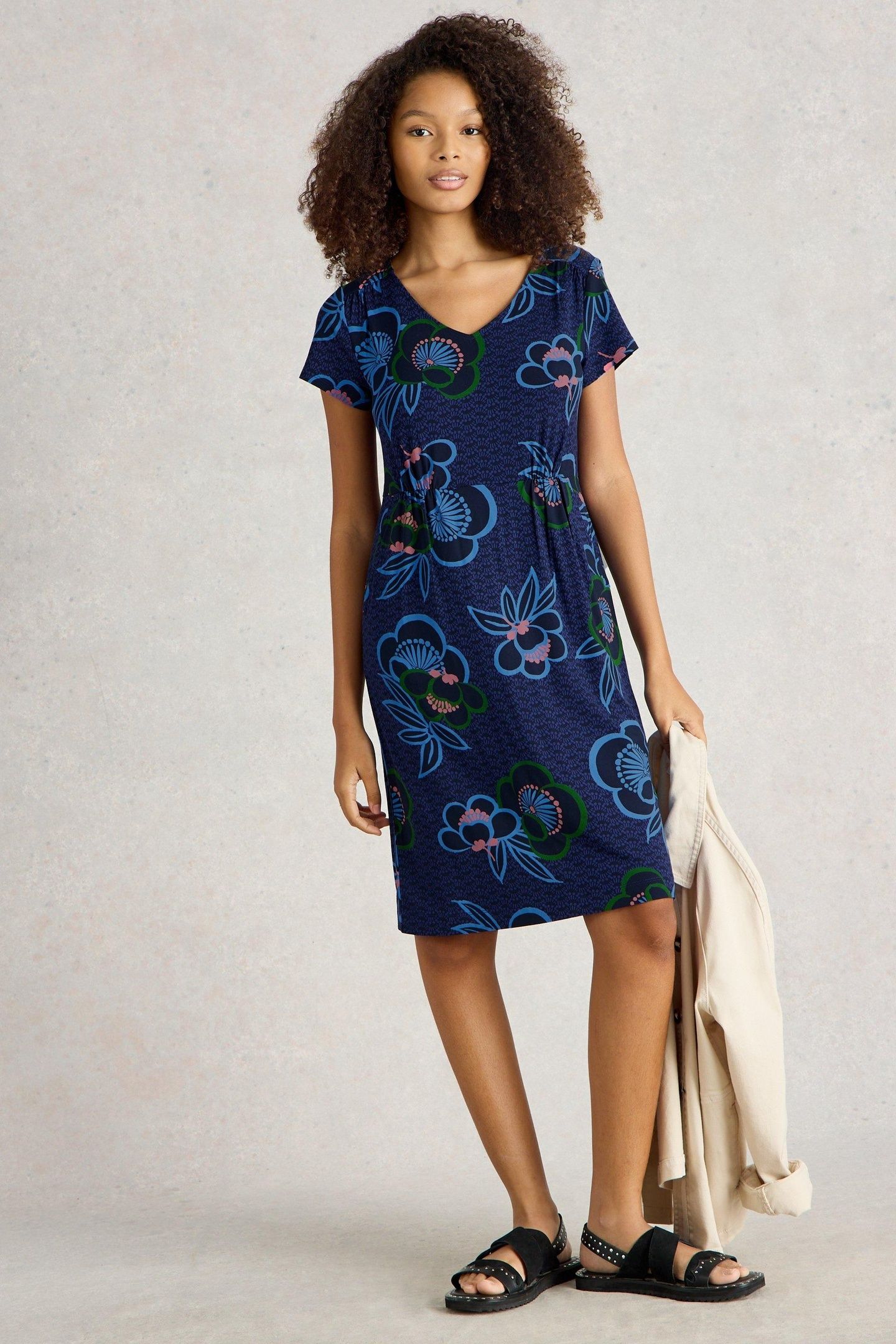 TALLIE JERSEY DRESS BLUE PRINT 2