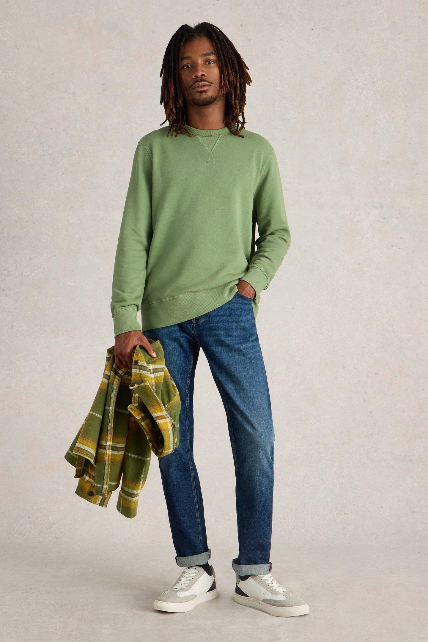 CREW NECK SWEAT MID GREEN 1