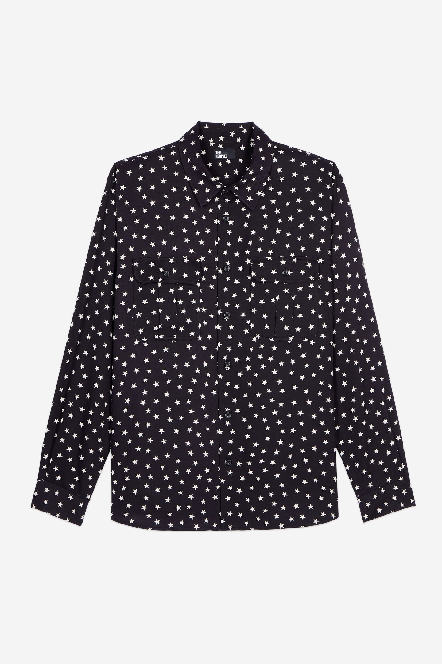 LONG-SLEEVED SHIRT WITH STAR PRINT BLACK WHITE 3