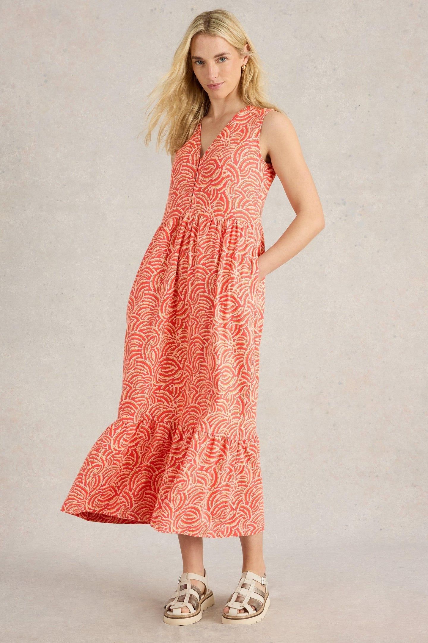 CAMERON JERSEY MAXI DRESS RED PRINT 1