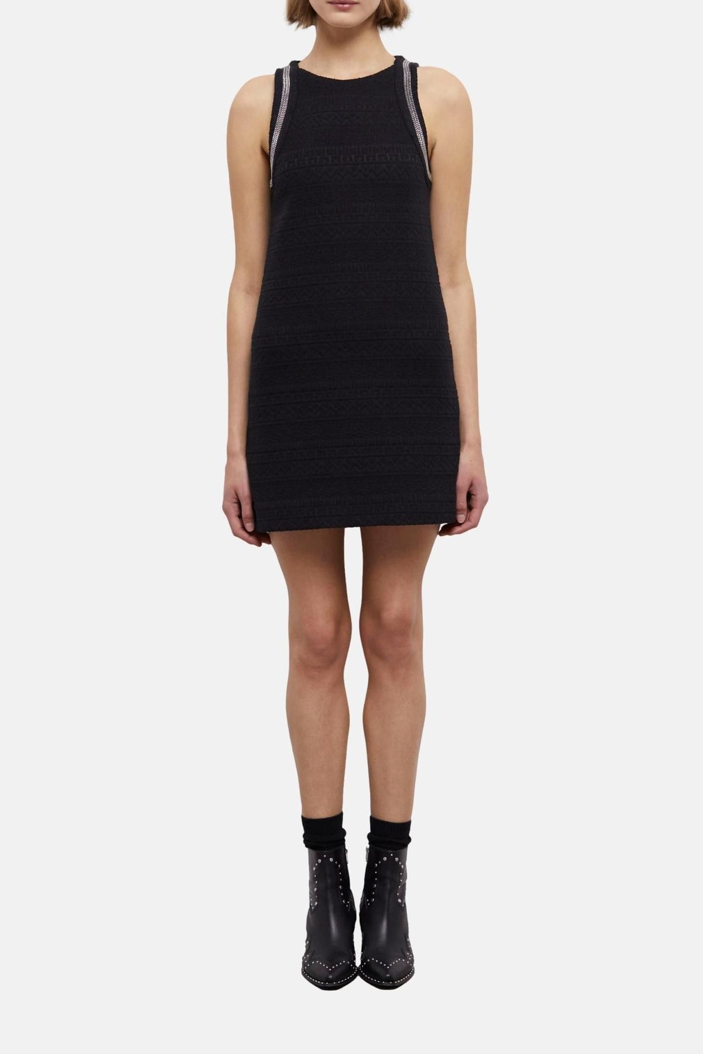 SLEEVELESS DRESS WITH CHAINS BLACK 2