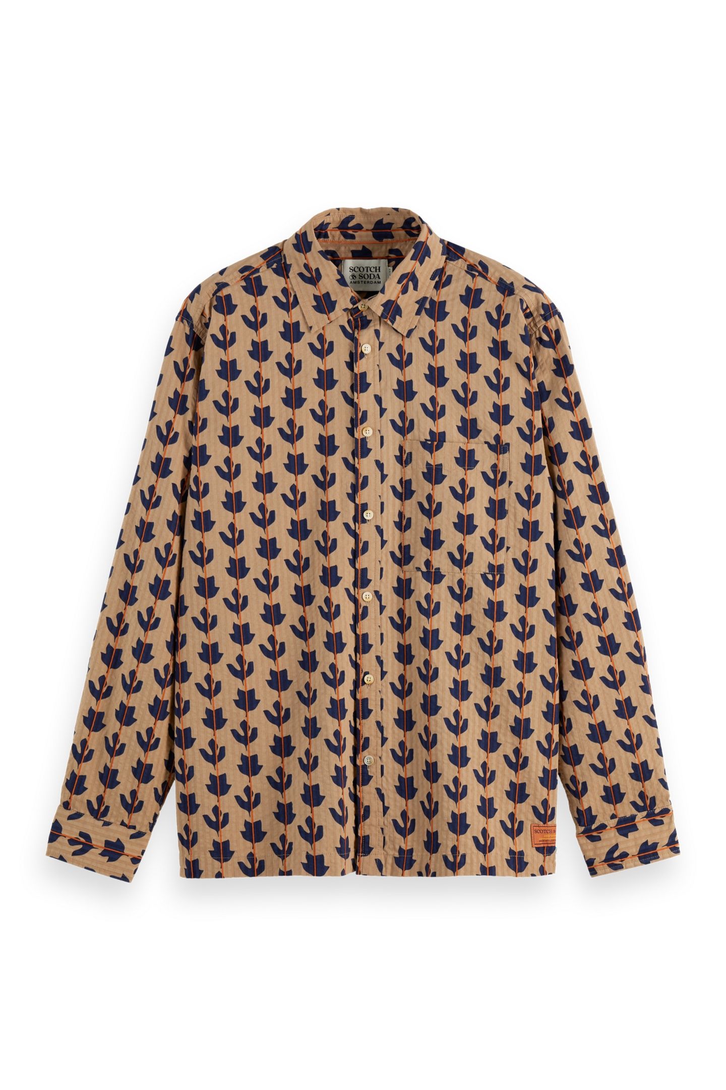 STRUCTURED PRINTED SHIRT DITSY LEAF STRIPE 3