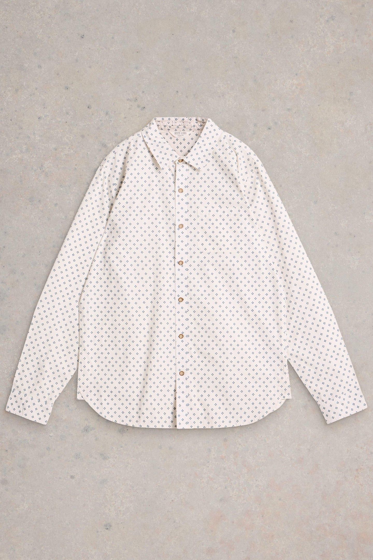 LS GEO PRINTED SHIRT WHITE PRINT 1