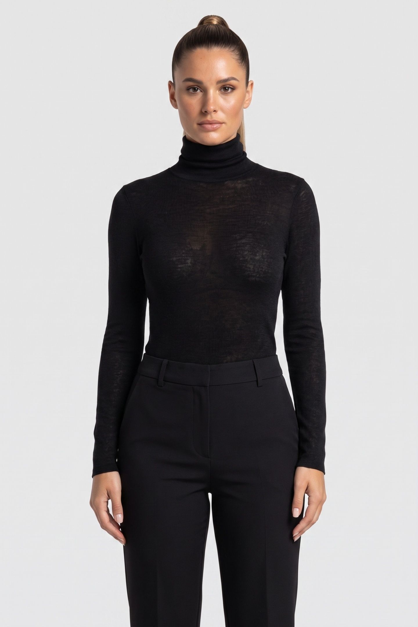 MALENA WOOL RIB TURTLENECK BLACK 1