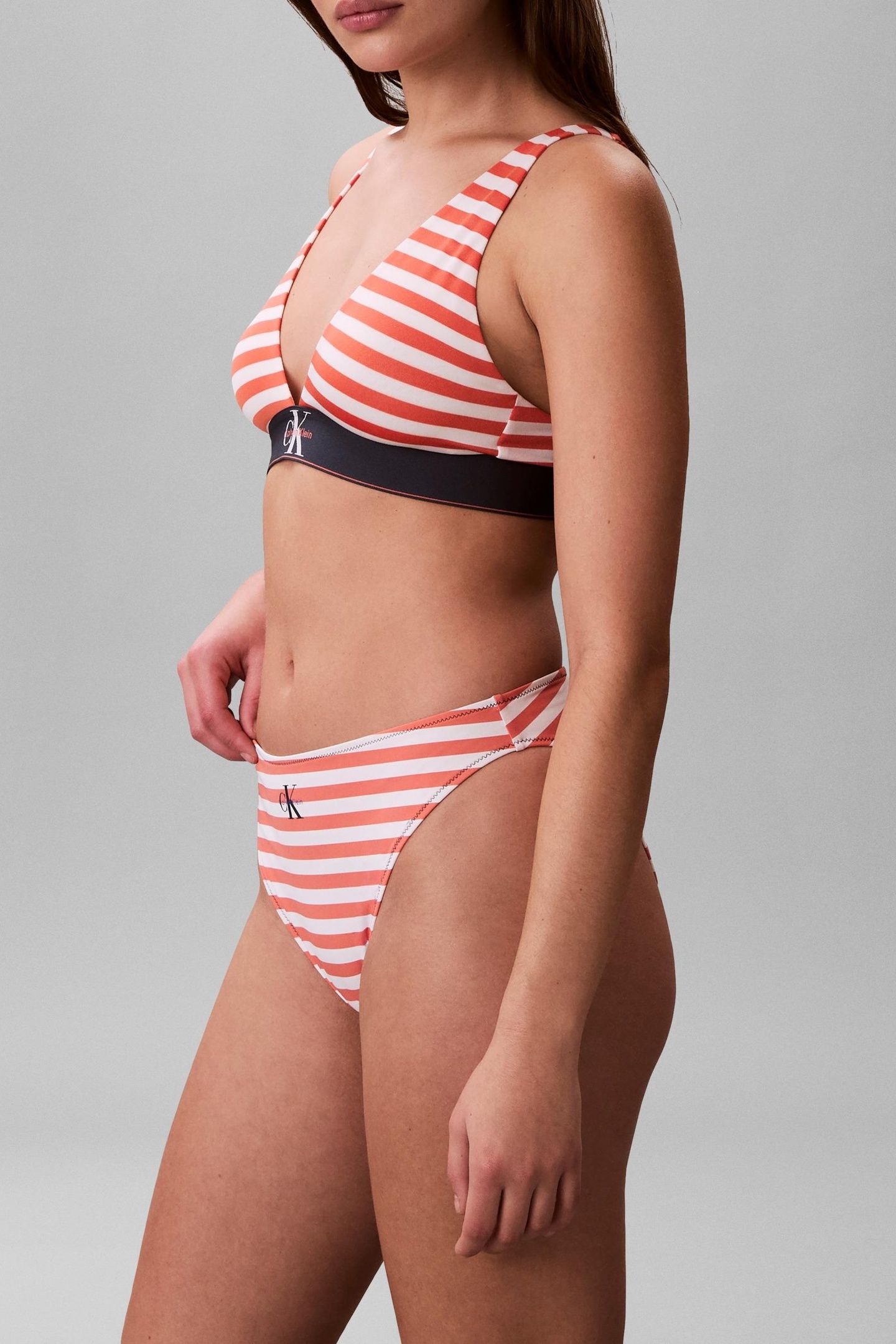 HIGH LEG BIKINI STRIPE ACORN ORANGE 3