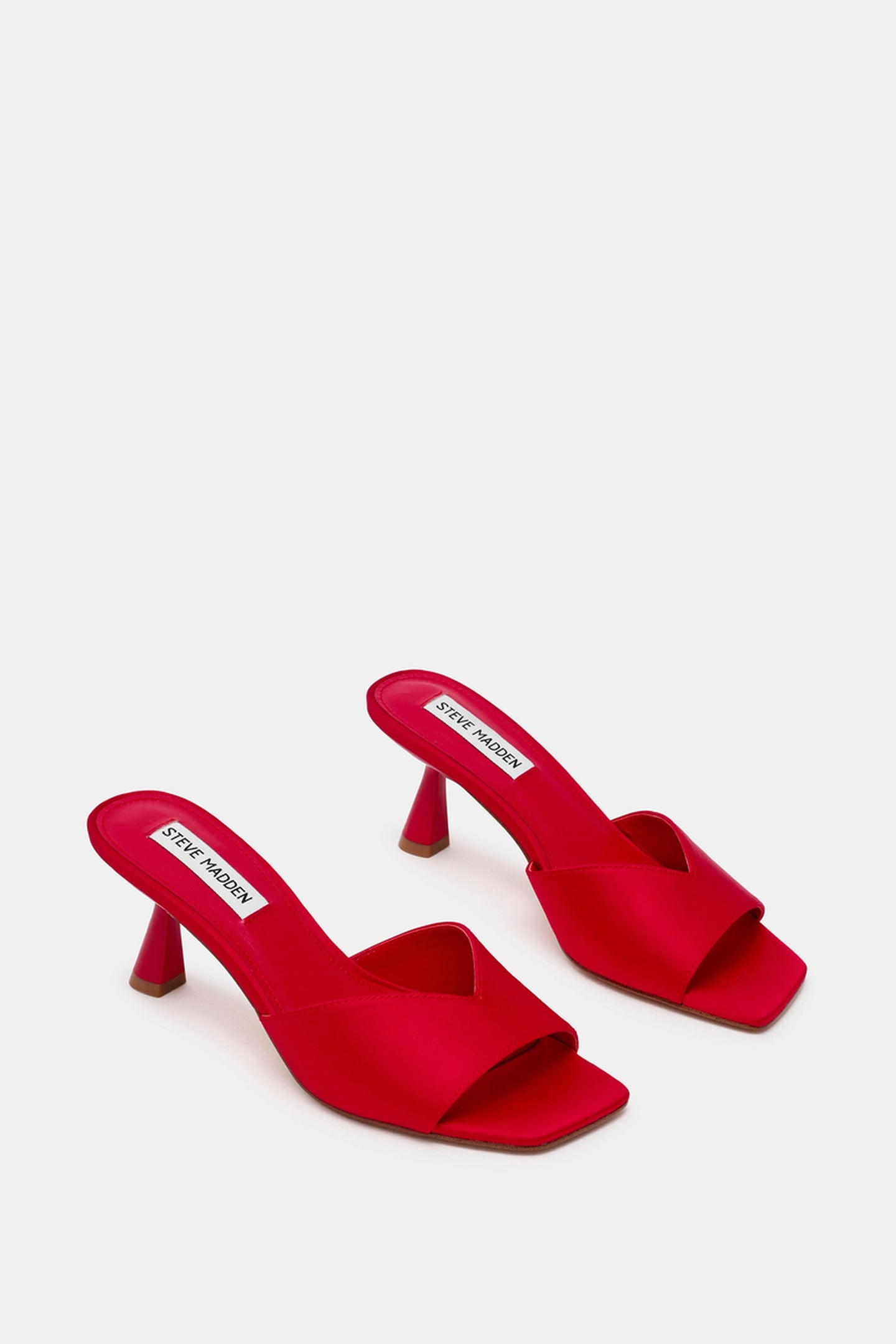 IVIE MULES RED SATIN 2