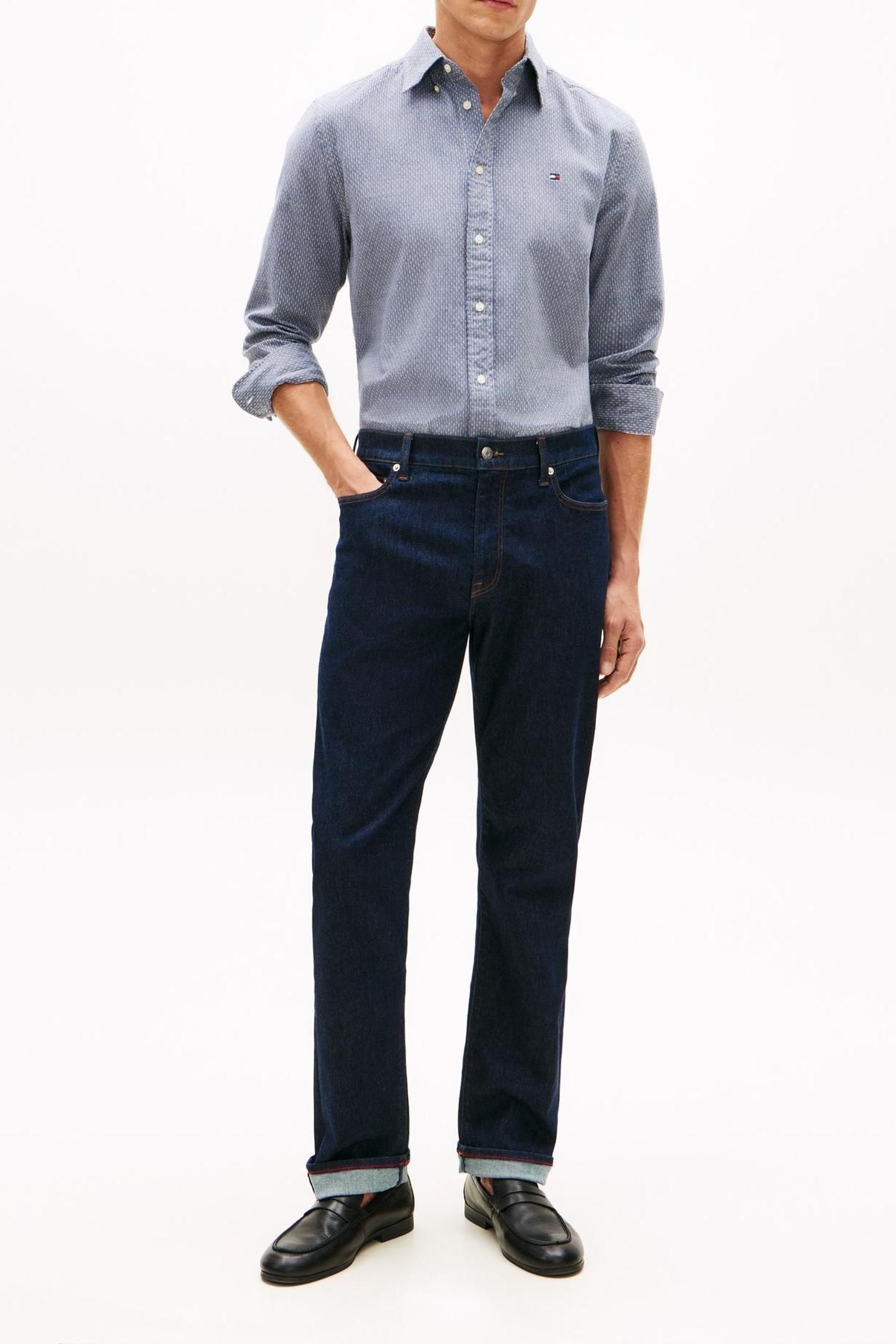 FLEX DOBBY SF SHIRT CARBON NAVY 2