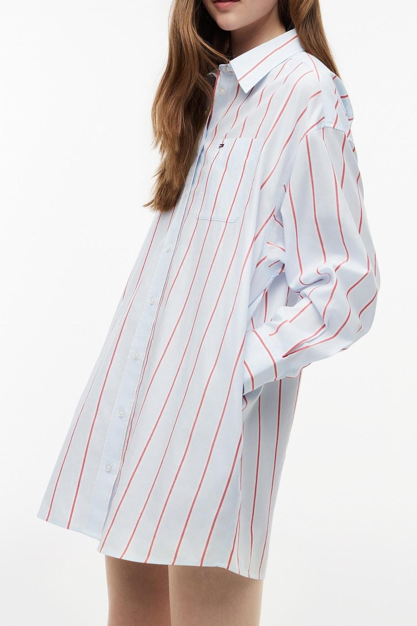 OVERSIZED SHIRT DRESS KINGLY BLUE/MULTI STRIPE 3