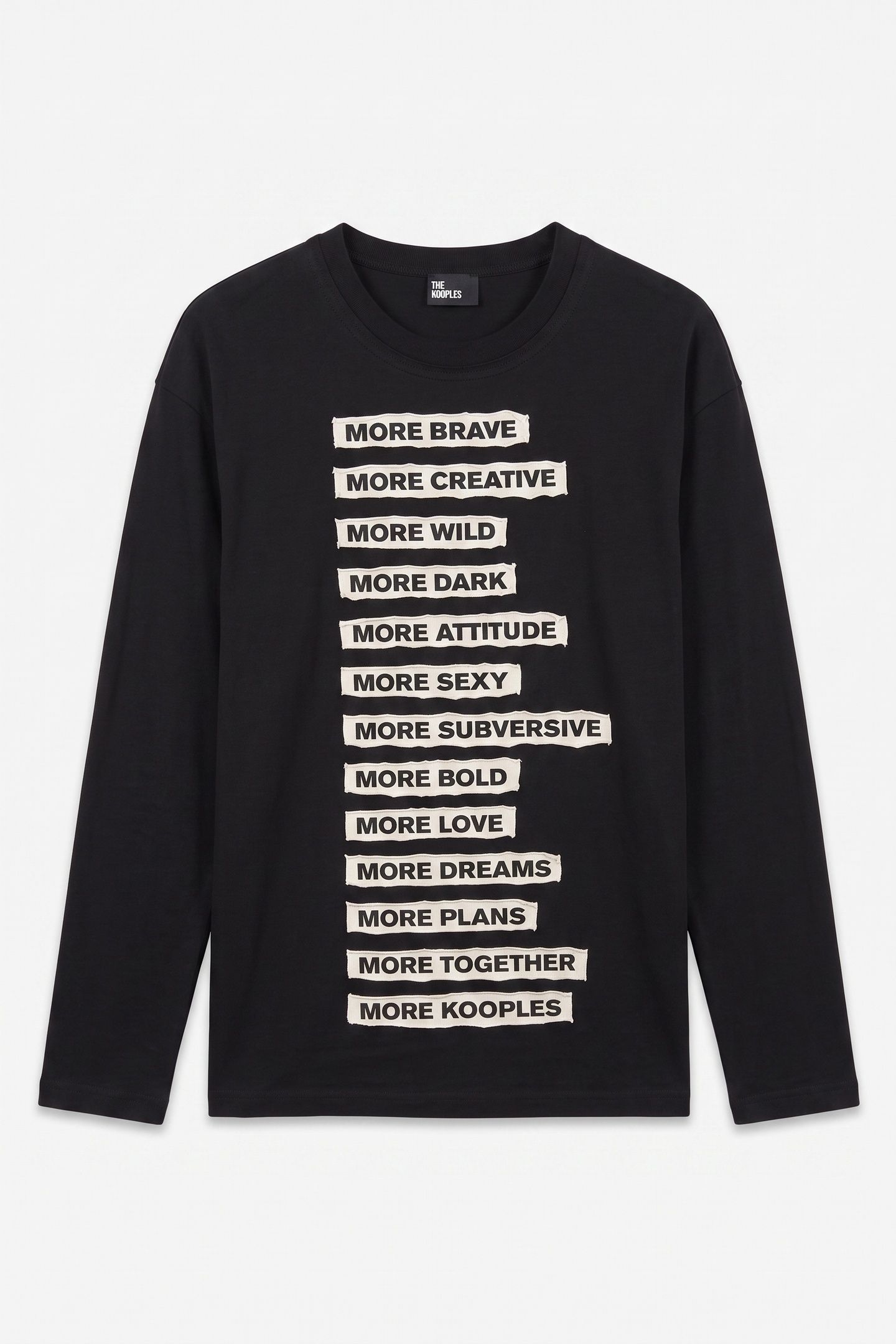 LONG-SLEEVED T-SHIRT WITH APPLIQUE PATCHES BLACK WASHED 5
