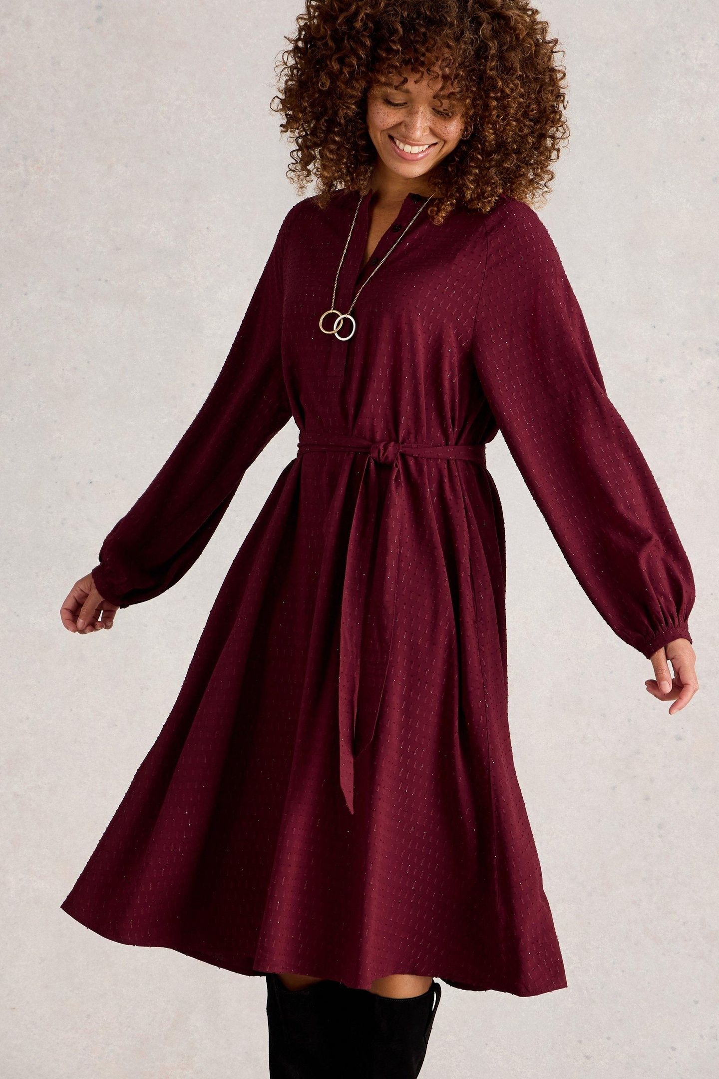 MONIKA SPARKLE MIDI DRESS DARK PLUM 1