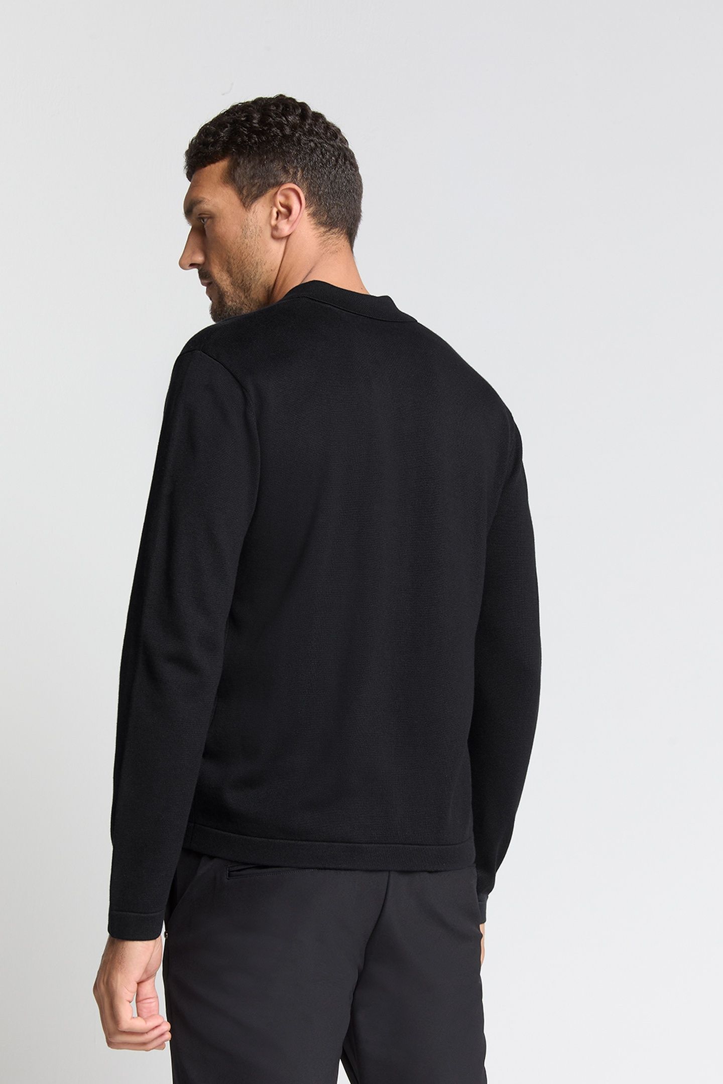PULLOVER FULL BUTTON POLO BLACK 3