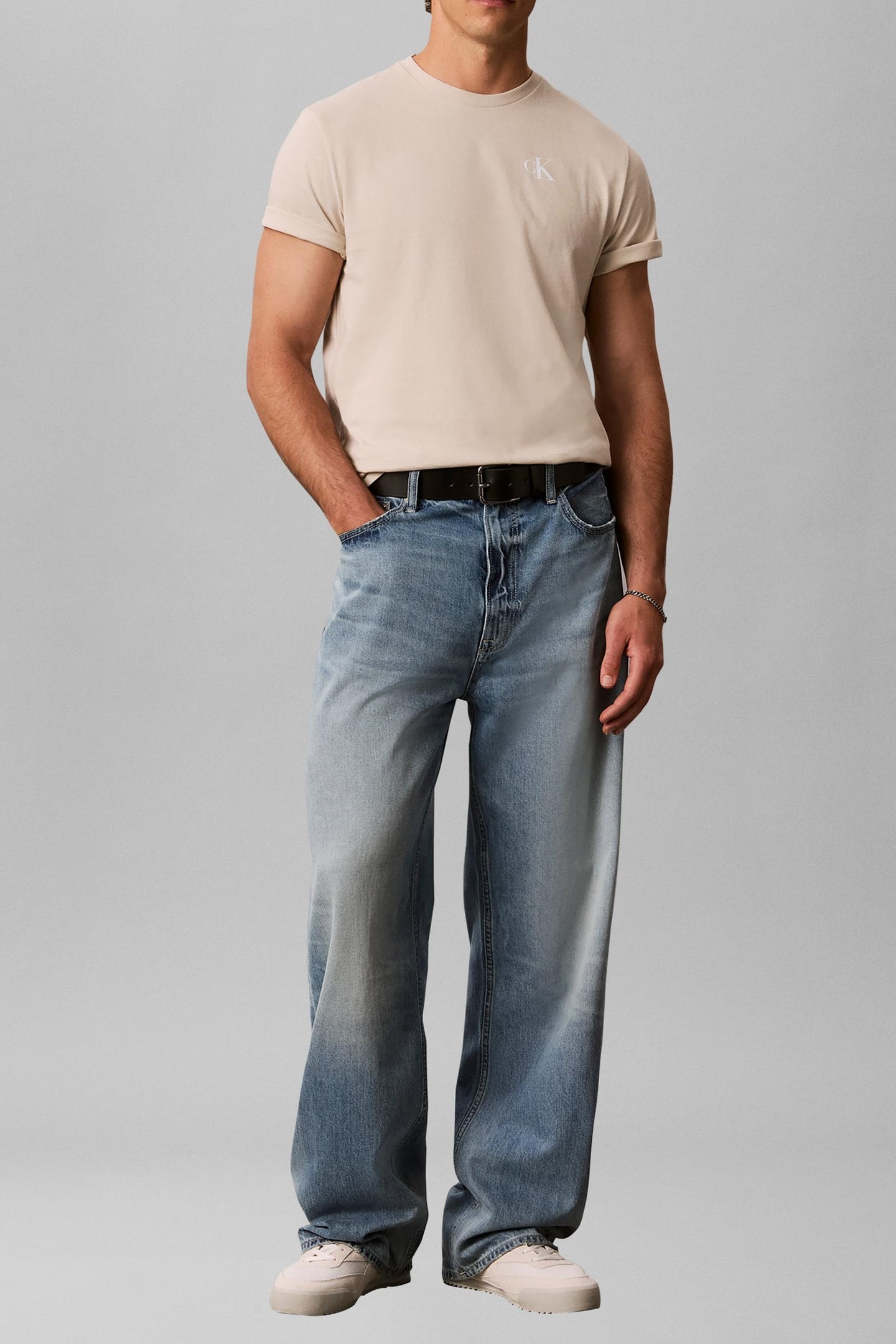 SHORT SLEEVE 30S CLASSIC BACK PRINT TEE OATMEAL 1