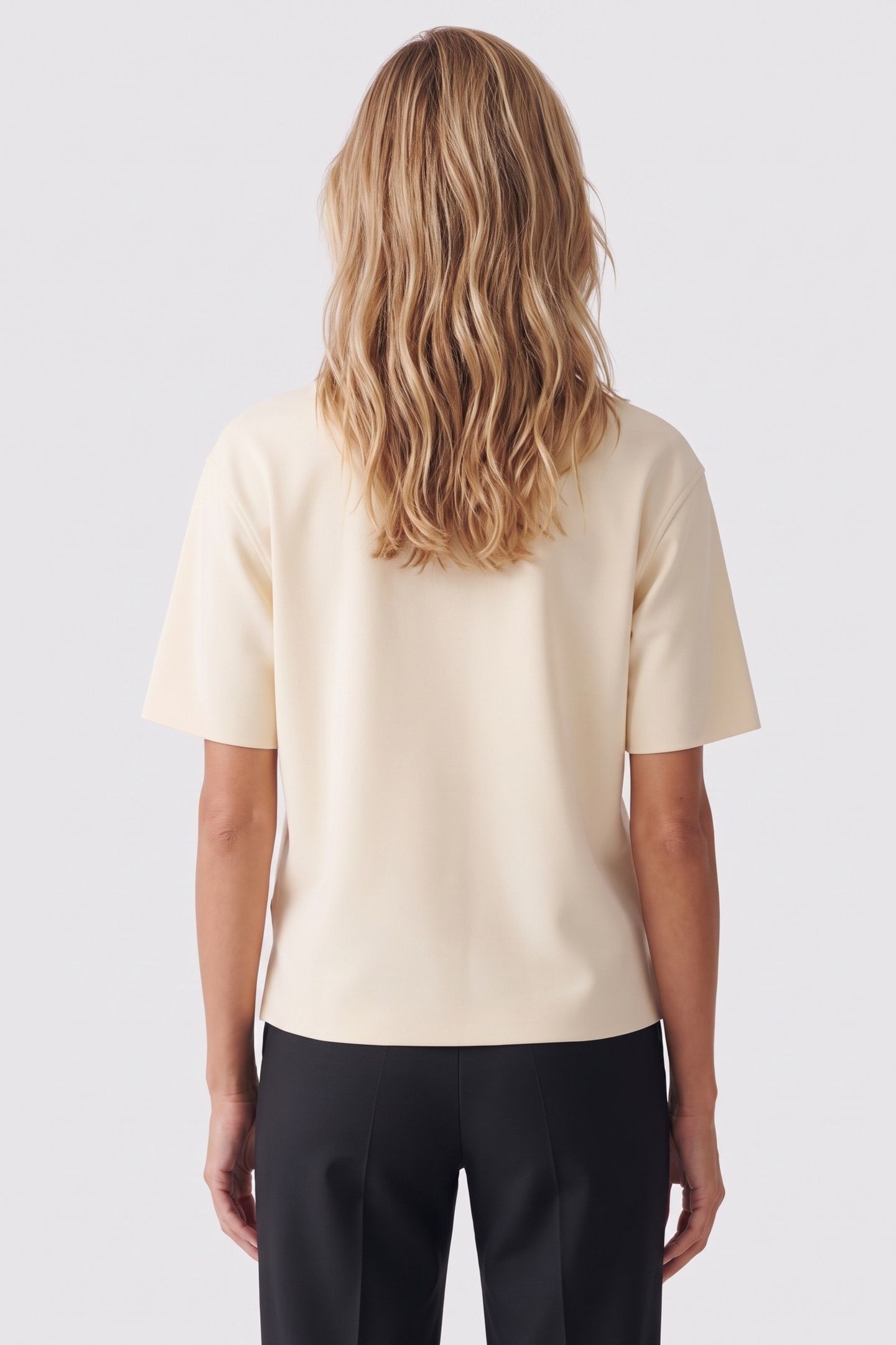 SHORT SLEEVE TAILORED KNIT COLLAR TOP AFTERGLOW 2