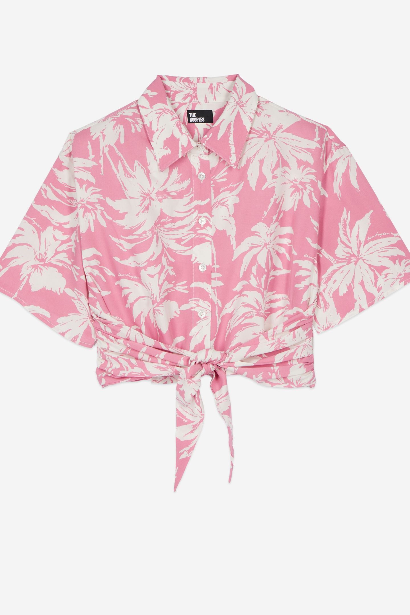 SHORT-SLEEVED SHIRT WITH BOW DETAIL PINK-WHITE 6
