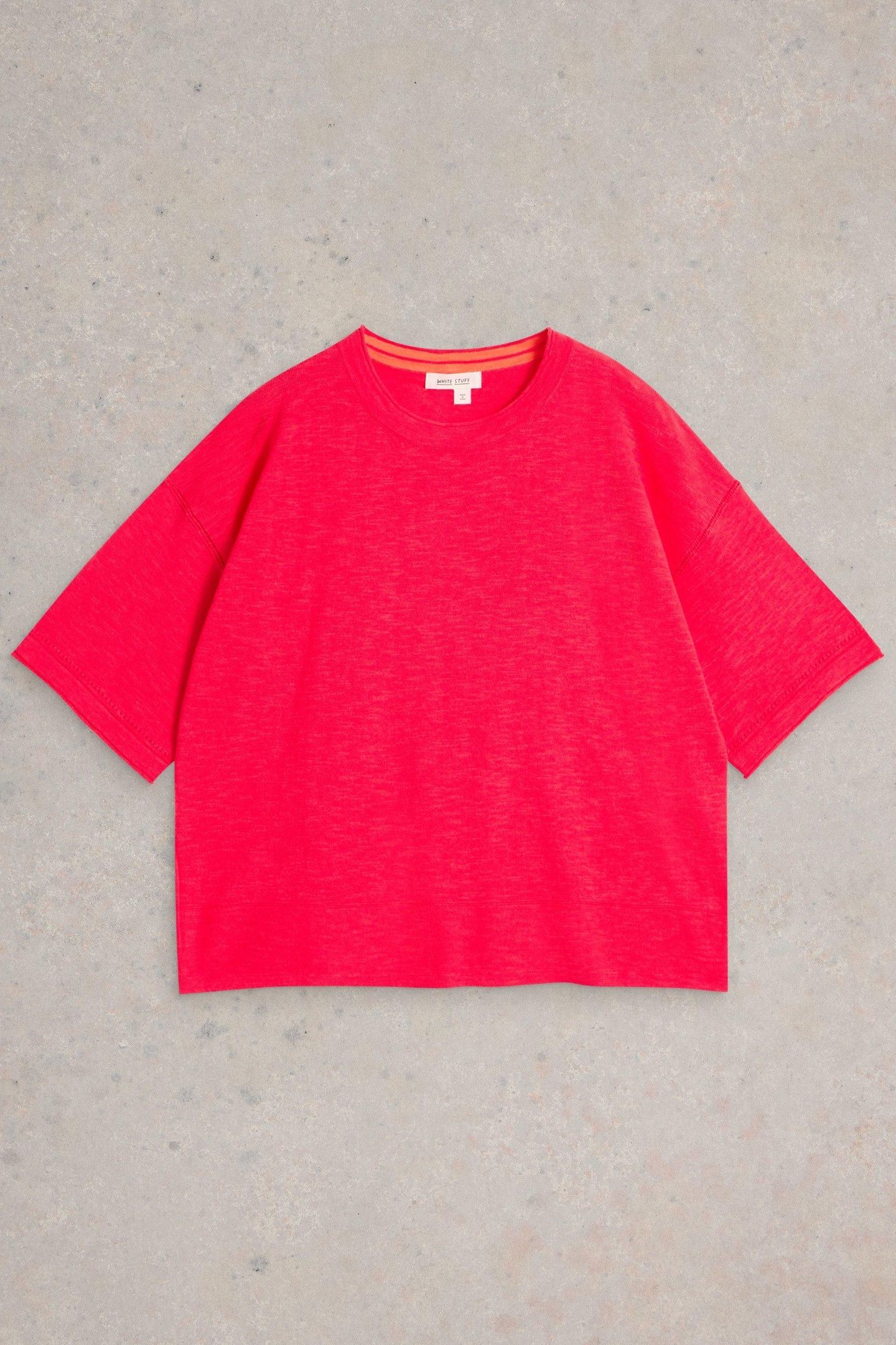 KATE LINEN BLEND TEE BRIGHT PINK 4