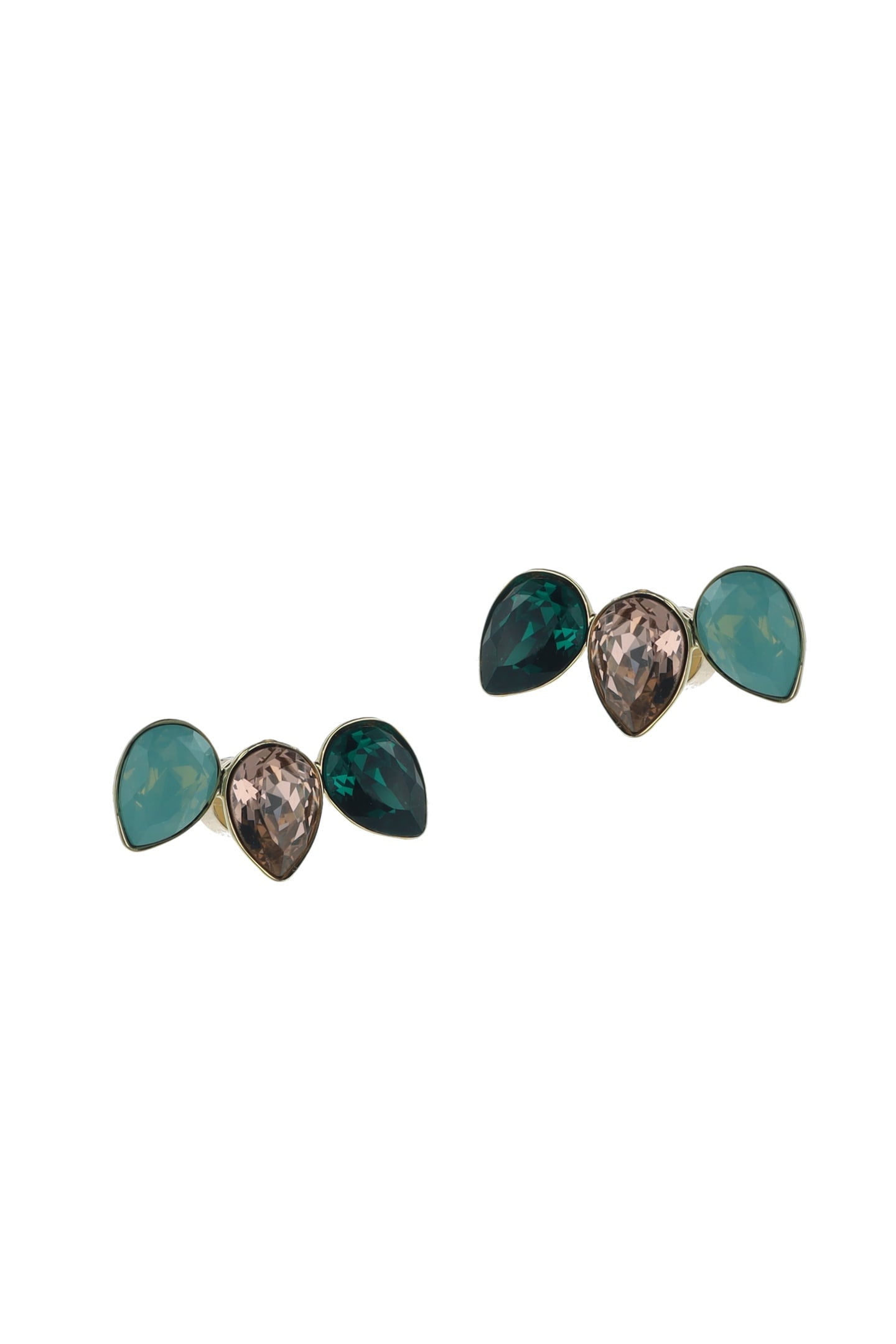 CLASSIC TRIPLE LEAF EARRINGS PACIFIC OPAL GREEN, GREY 1