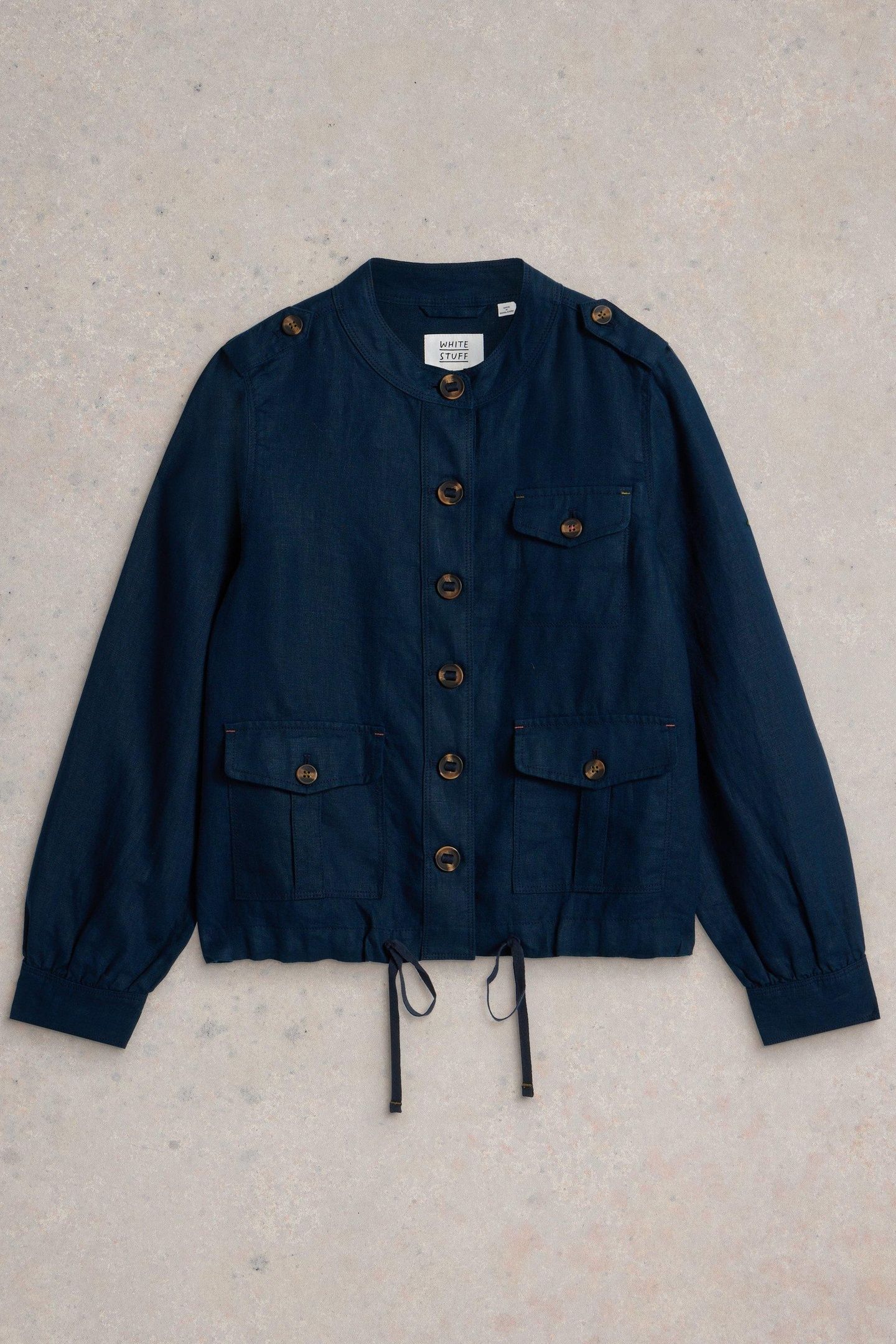 DEMI UTILITY LINEN JACKET DARK NAVY 5