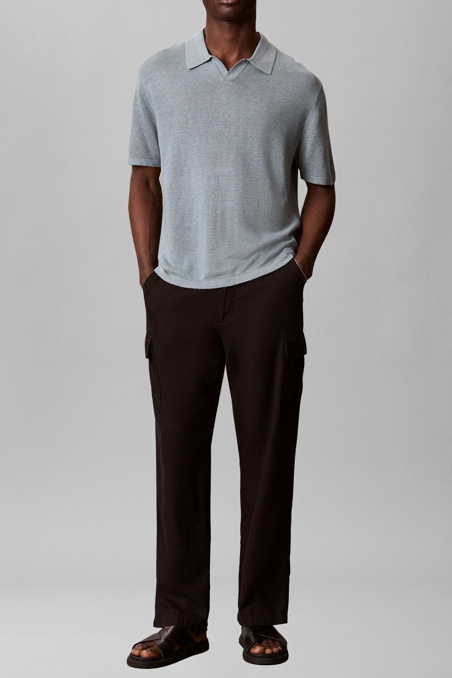 SS LINEN BLEND JOHNNY SWEATER FROSTED SPRUCE 5