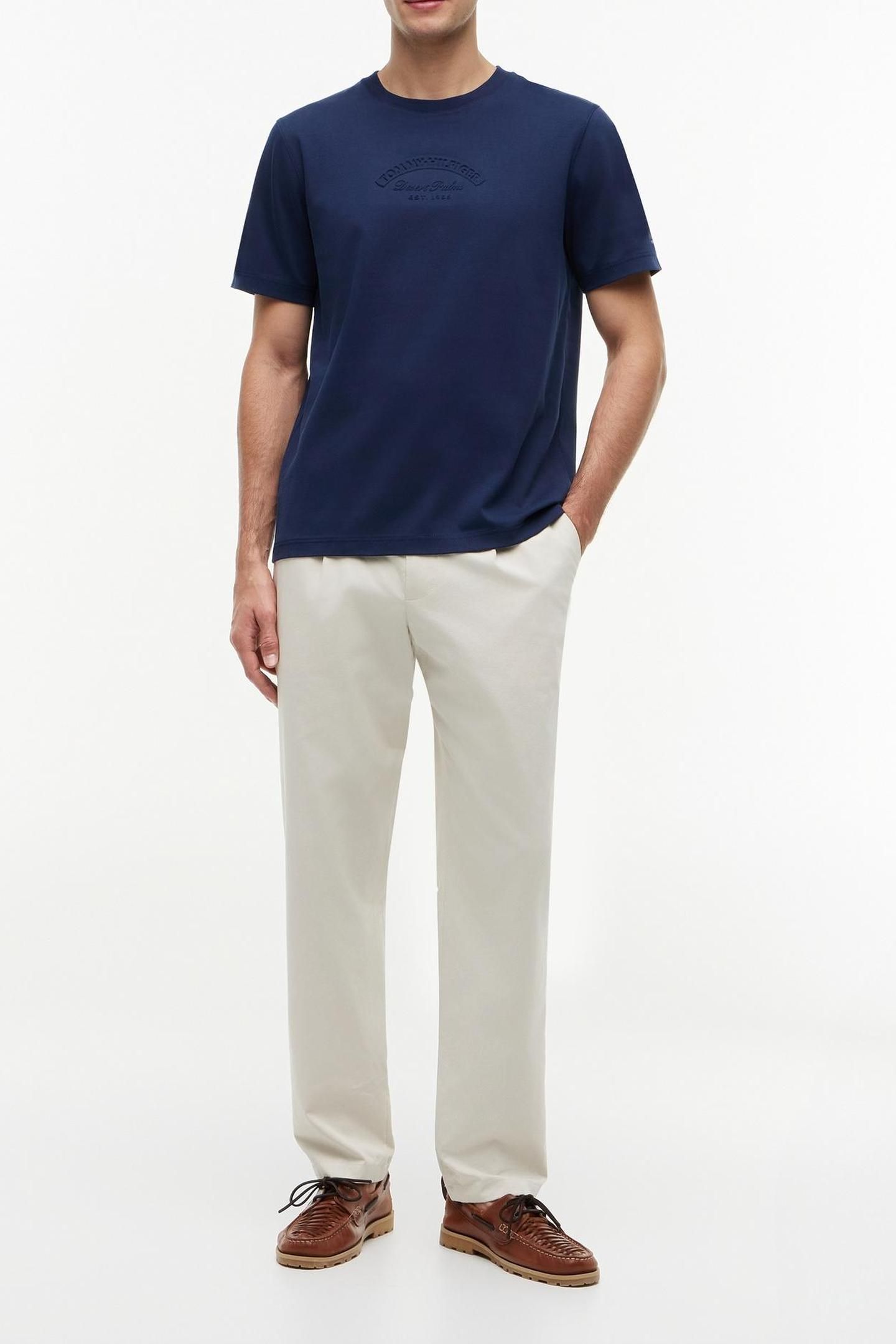 INTERLOCK EMBOSSED T-SHIRT CARBON NAVY 5