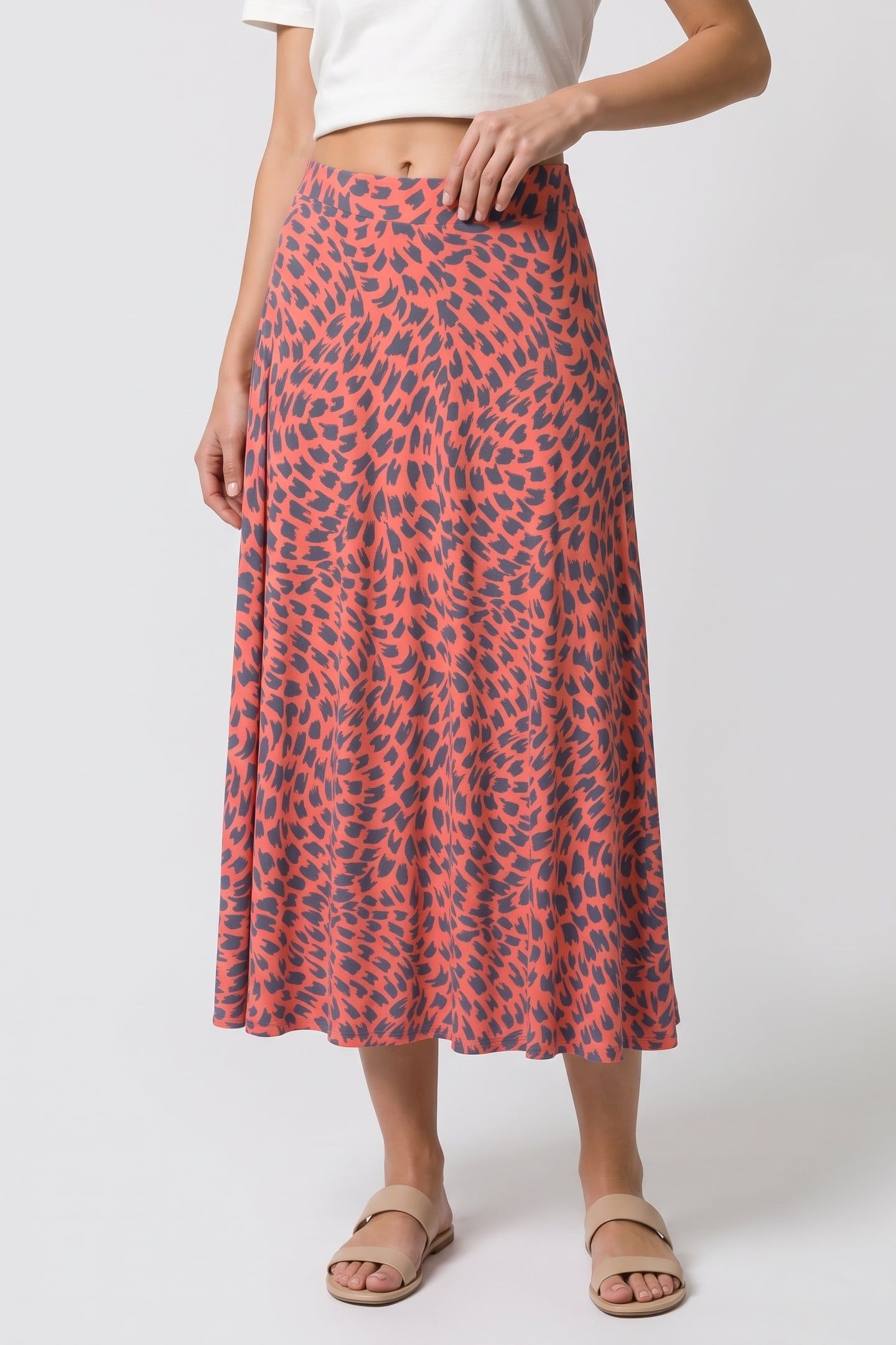 JANE JERSEY MAXI SKIRT RED PRINT 1