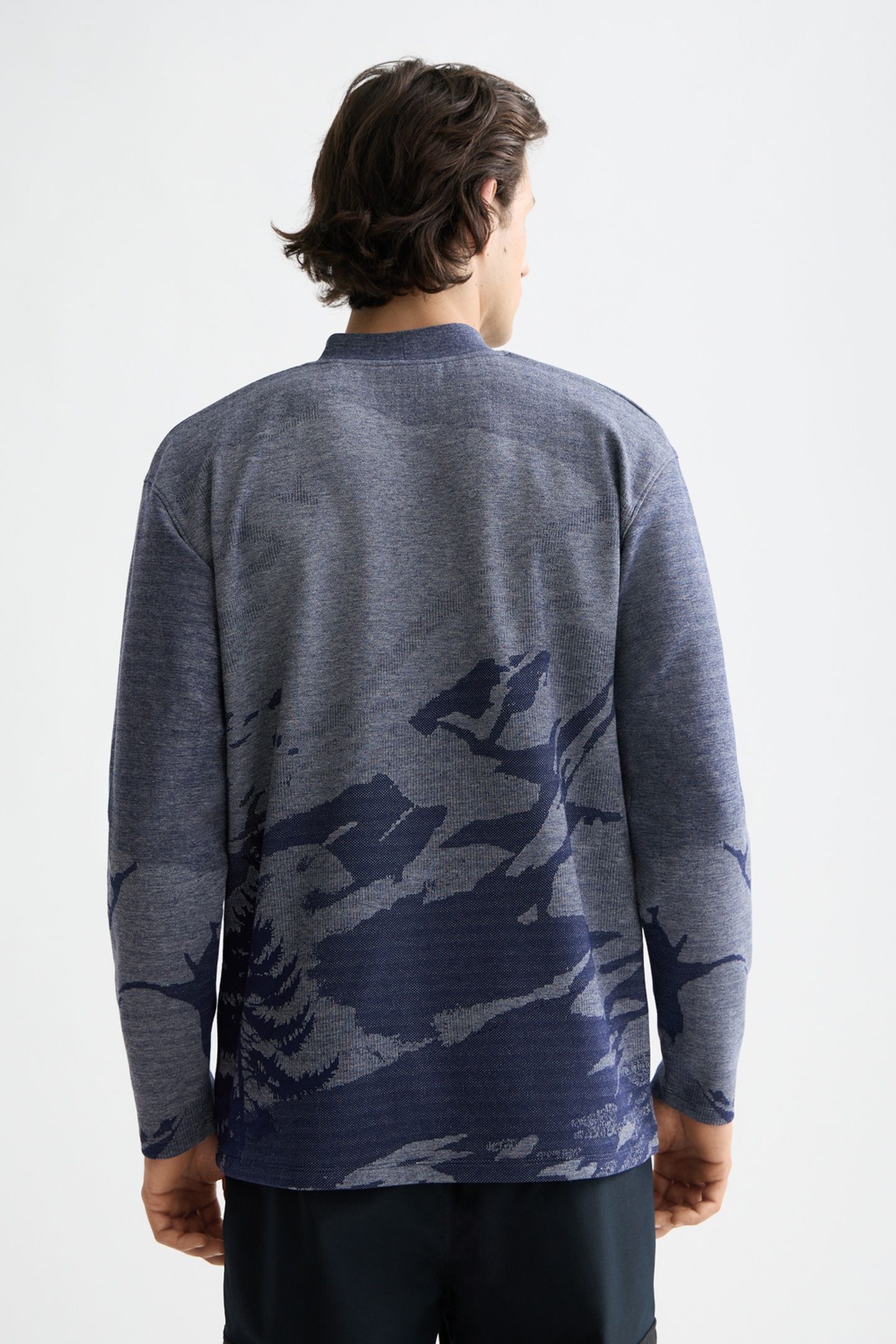 RELAXED FIT JACQUARD KNIT PEACOAT 3