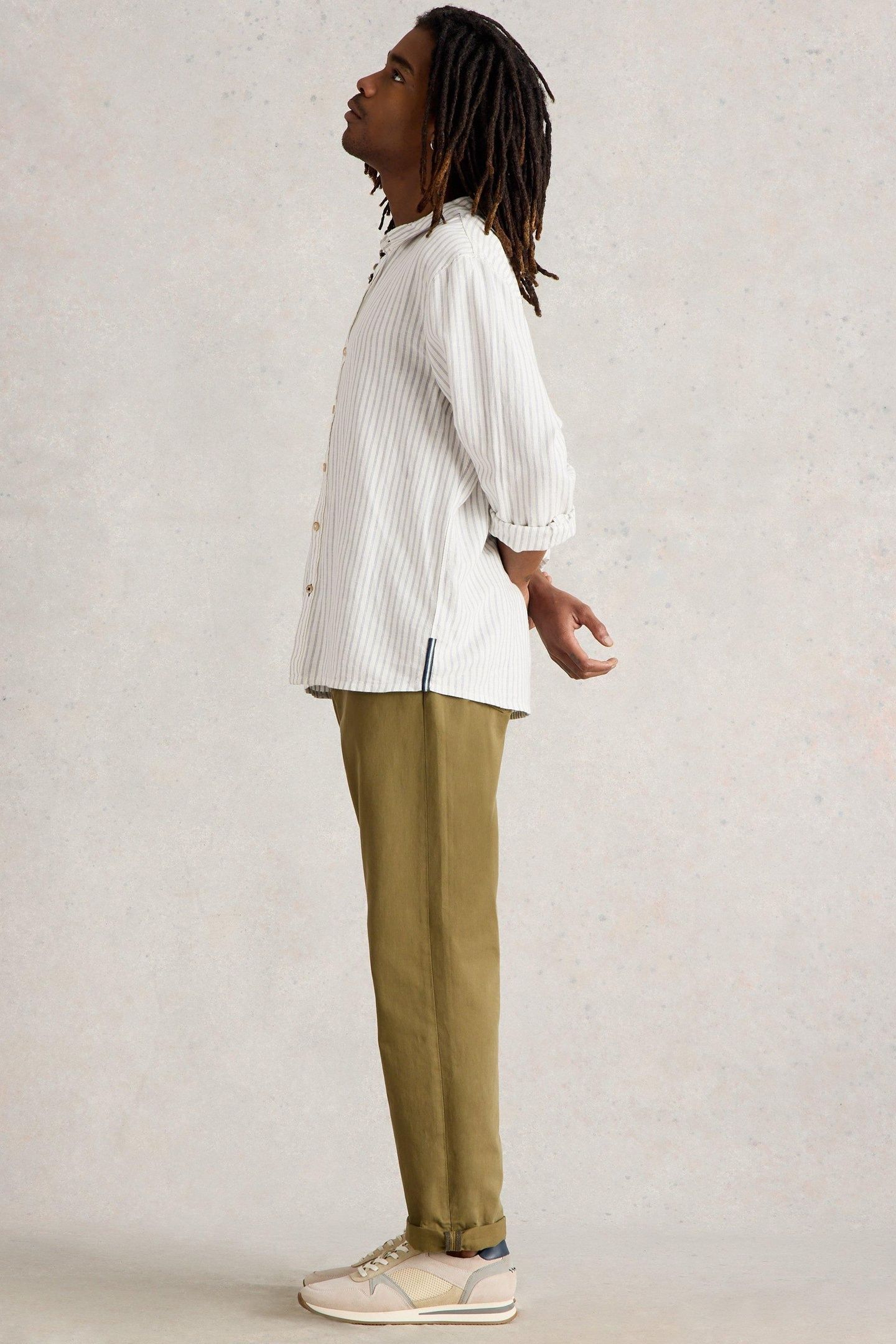 KESWICK STRIPE LS LINEN SHIRT NATURAL MULTI 4