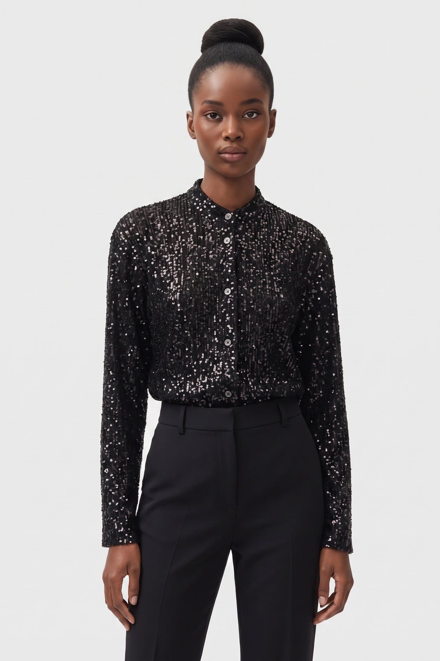 IA SEQUINS SHIRT BLACK 1