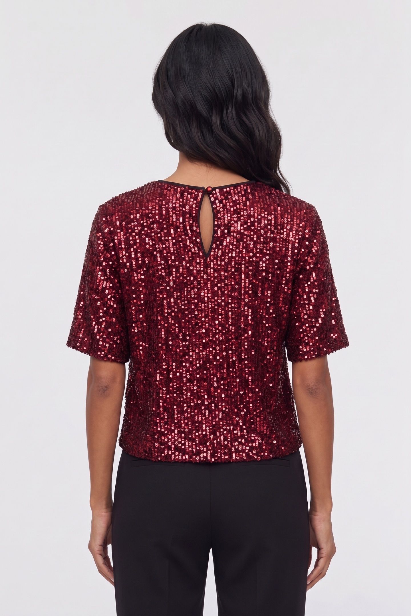 PAILLETEN/GLITTER TOP RED 2