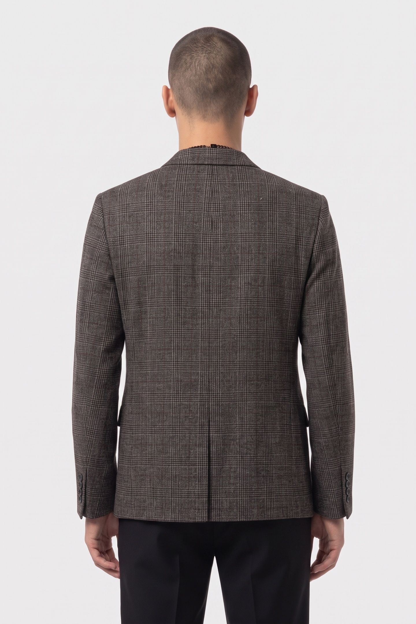 LOOSE-FITTING JACKET W 3 BUTTONS AND 3 POCKETS BROWN / BLACK 4