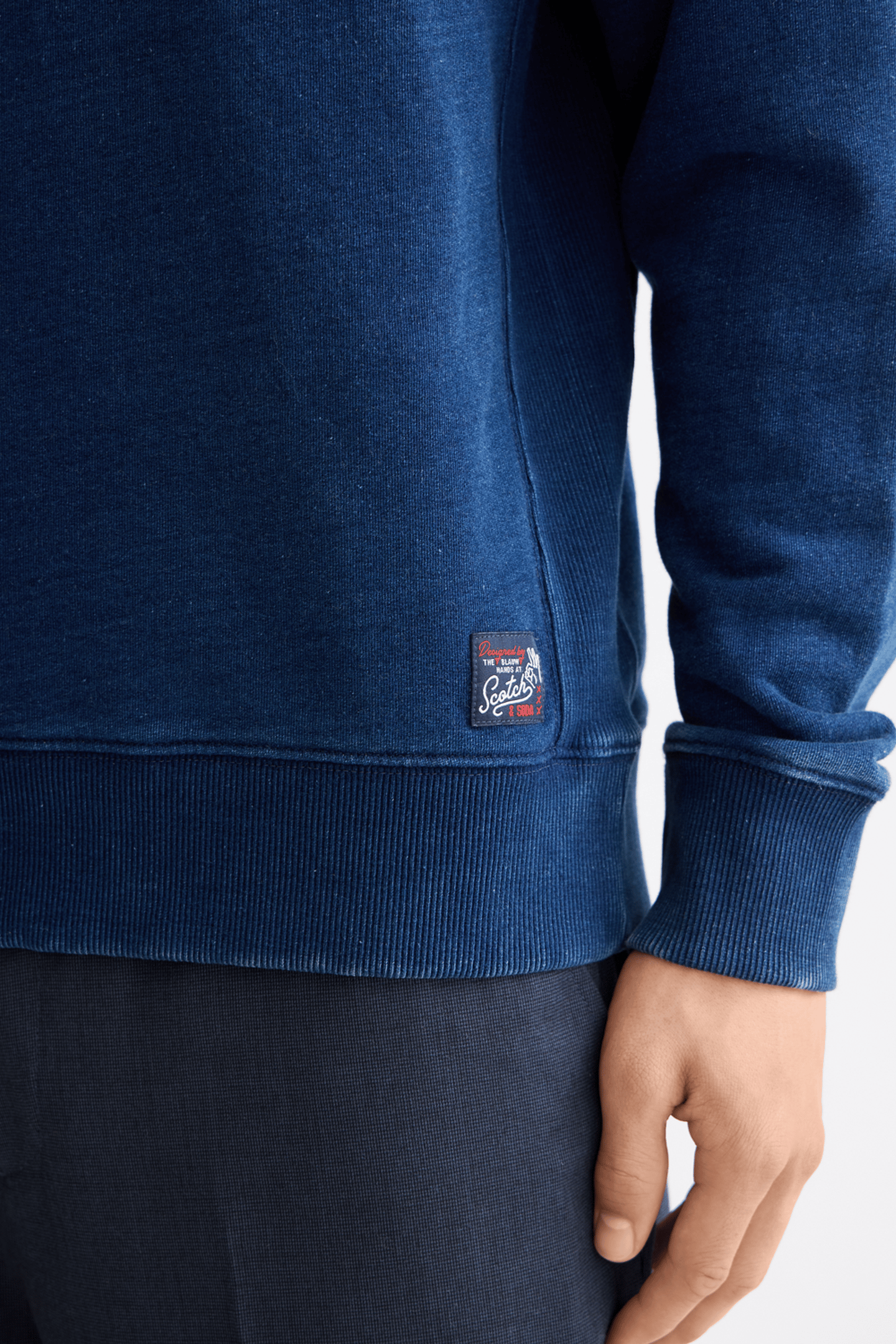 INDIGO CREW NECK SWEAT WITH PRINT DETAILS INDIGO 6
