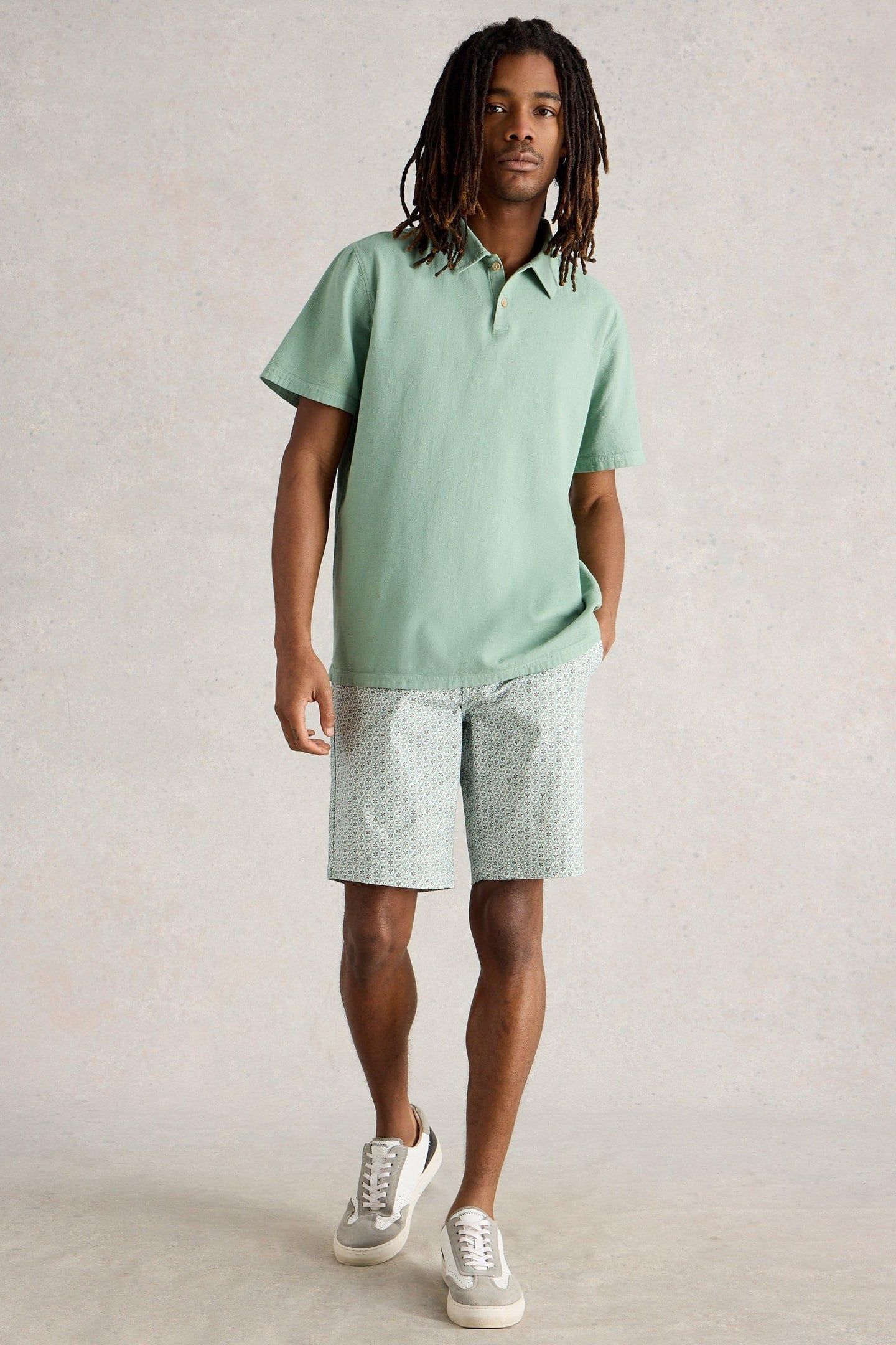 GEO PRINTED CHINO SHORT BLUE PRINT 1