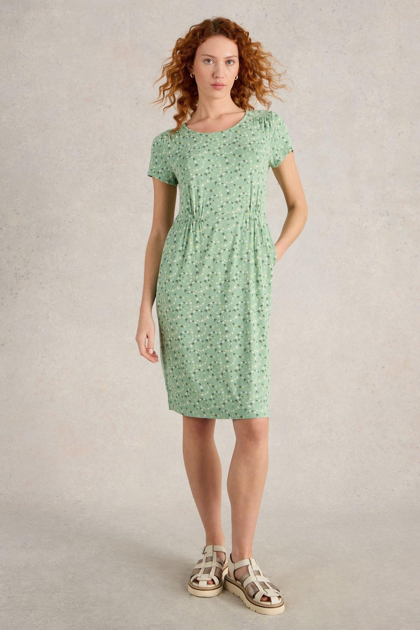 TALLIE JERSEY DRESS MID GREEN 1