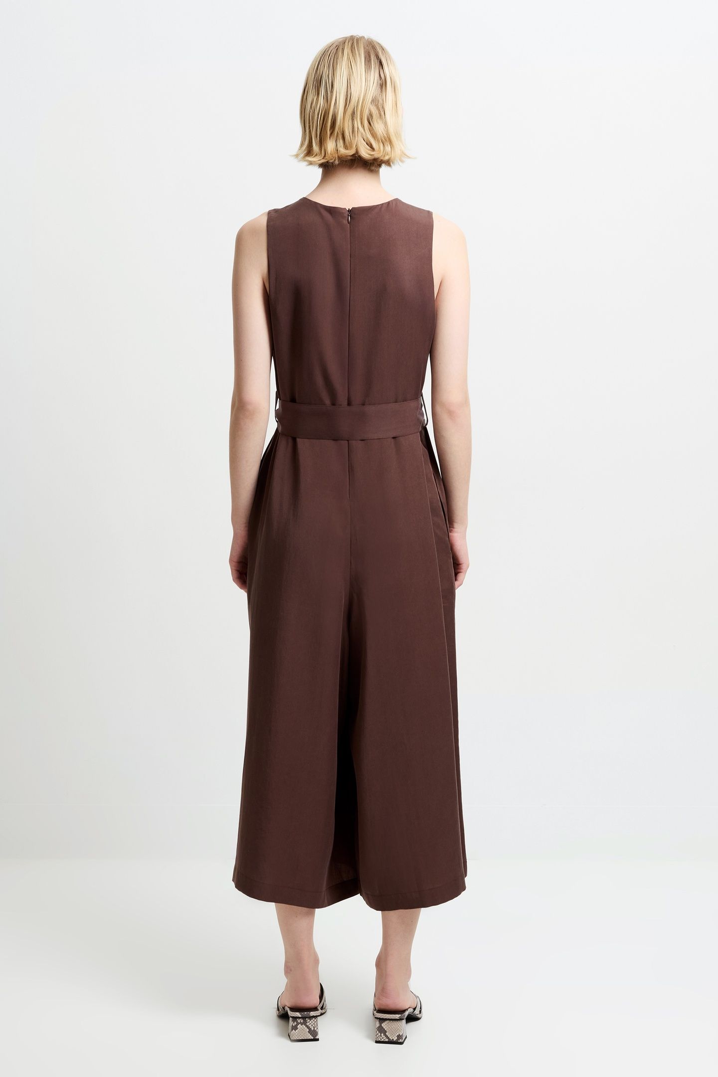 DRAPE JUMPSUIT CHOCOLATE BROWN 3