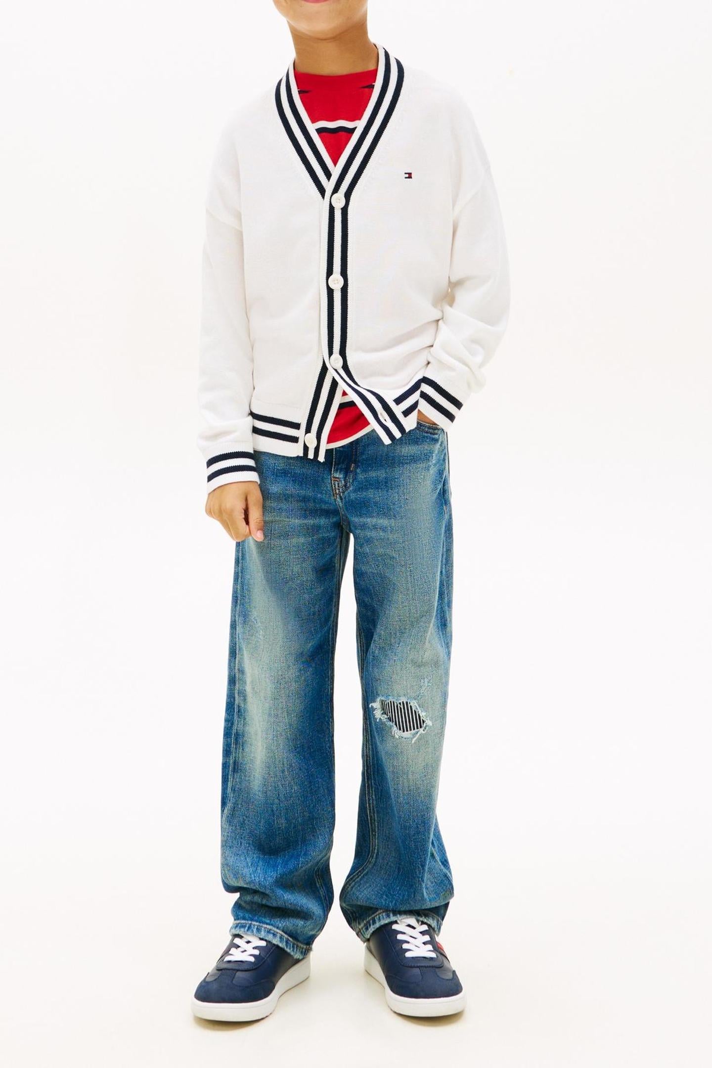 BOYS BAGGY MID BLUE DESTRUCTIONS 1
