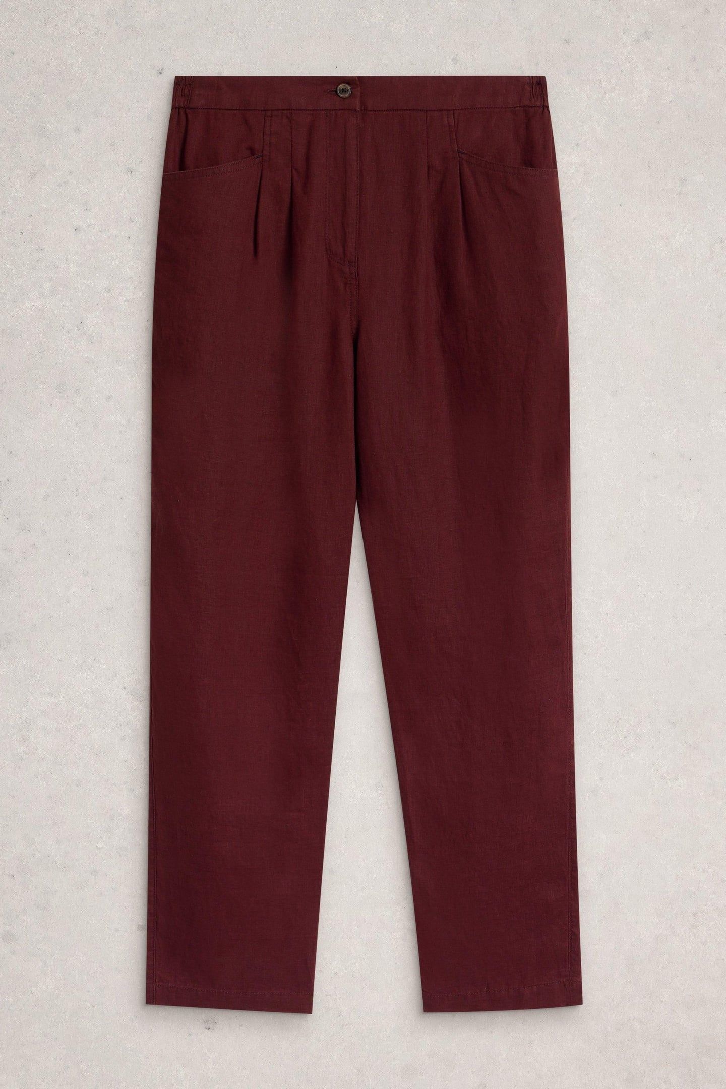 ROWENA LINEN TROUSER DARK RED 4