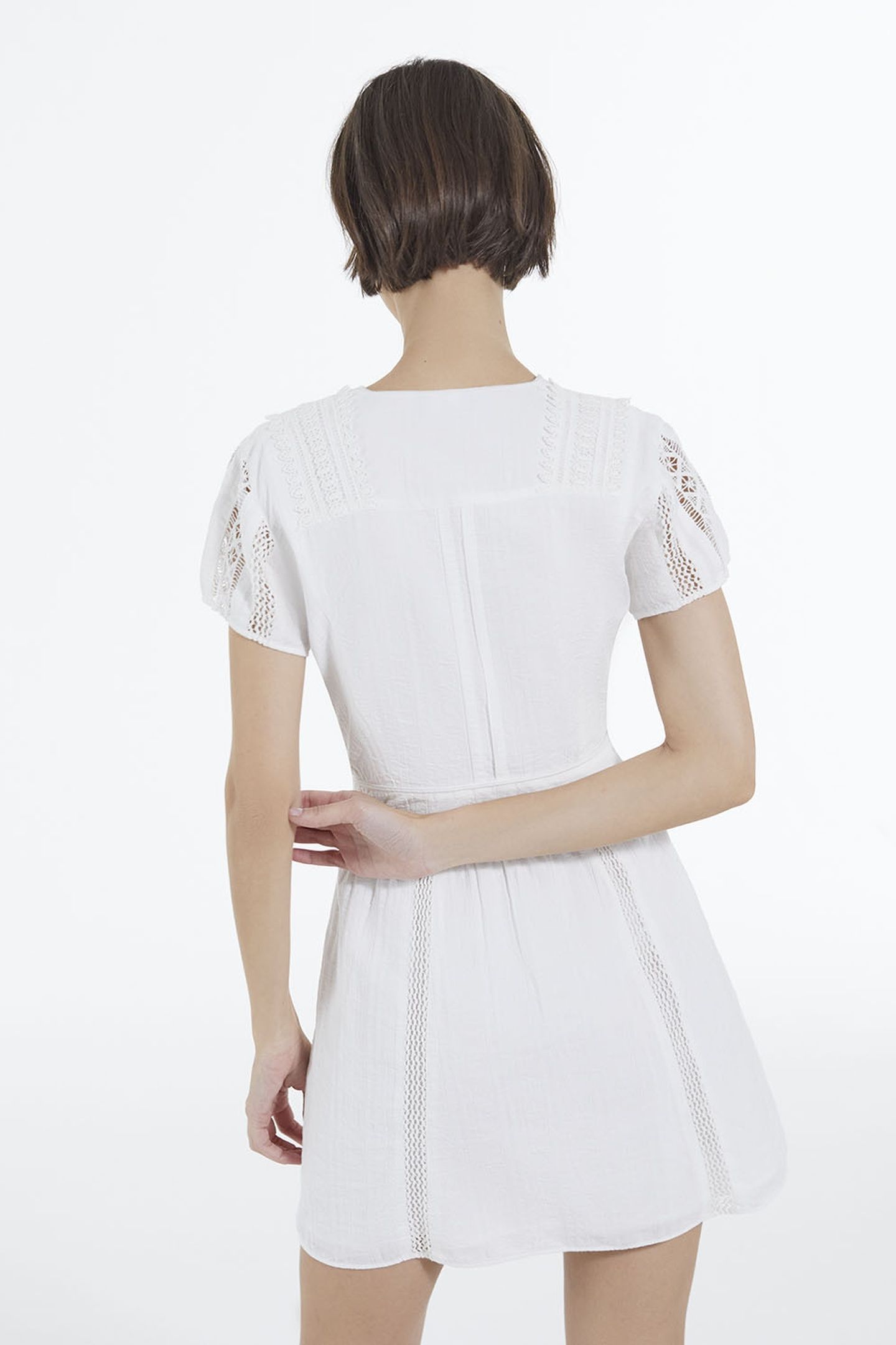 SHORT DRESS WITH FLIPPING SLEEVES OFF WHITE 3