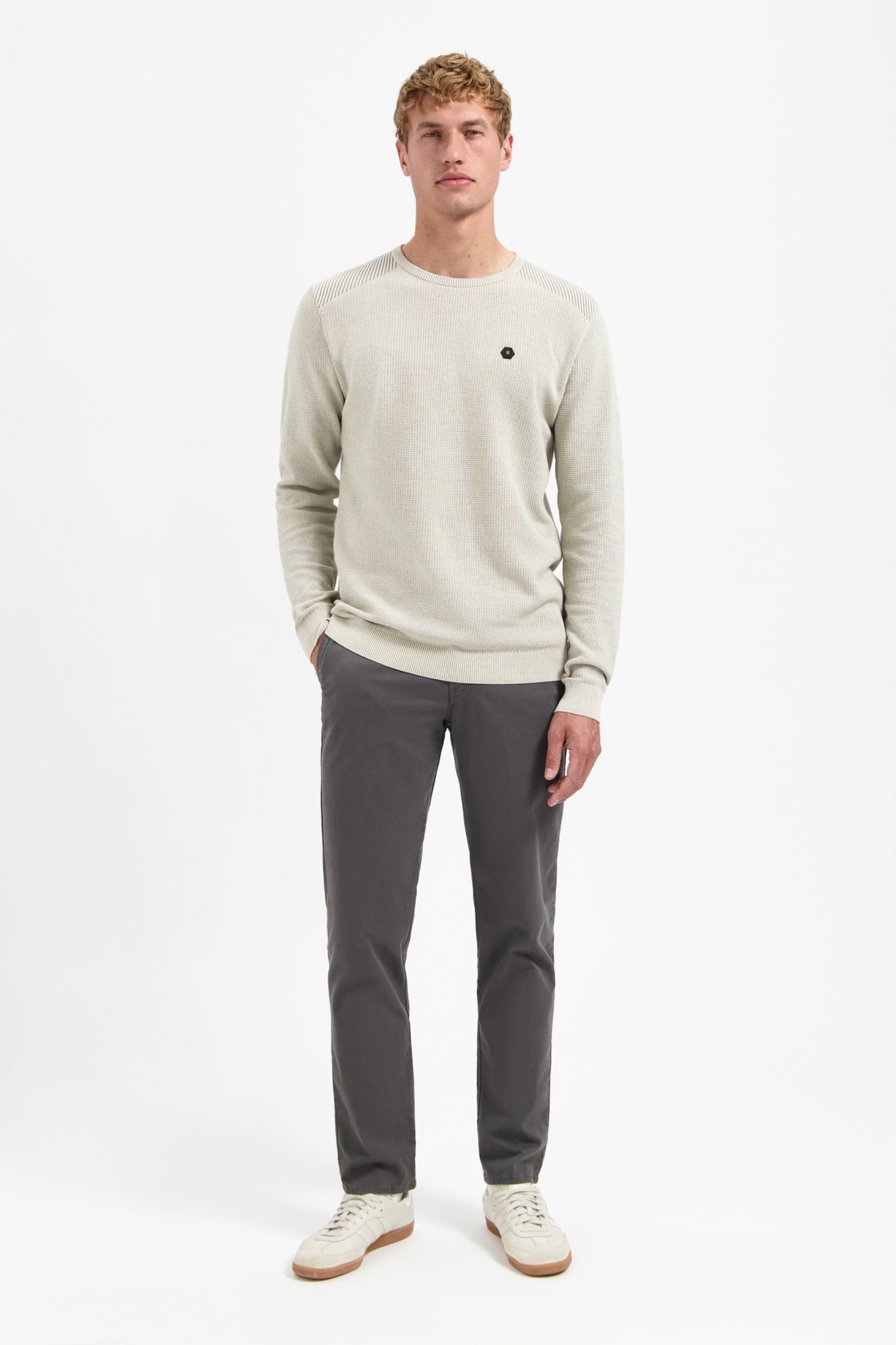 PANTS STRETCH GARMENT DYED DARK GREY 2
