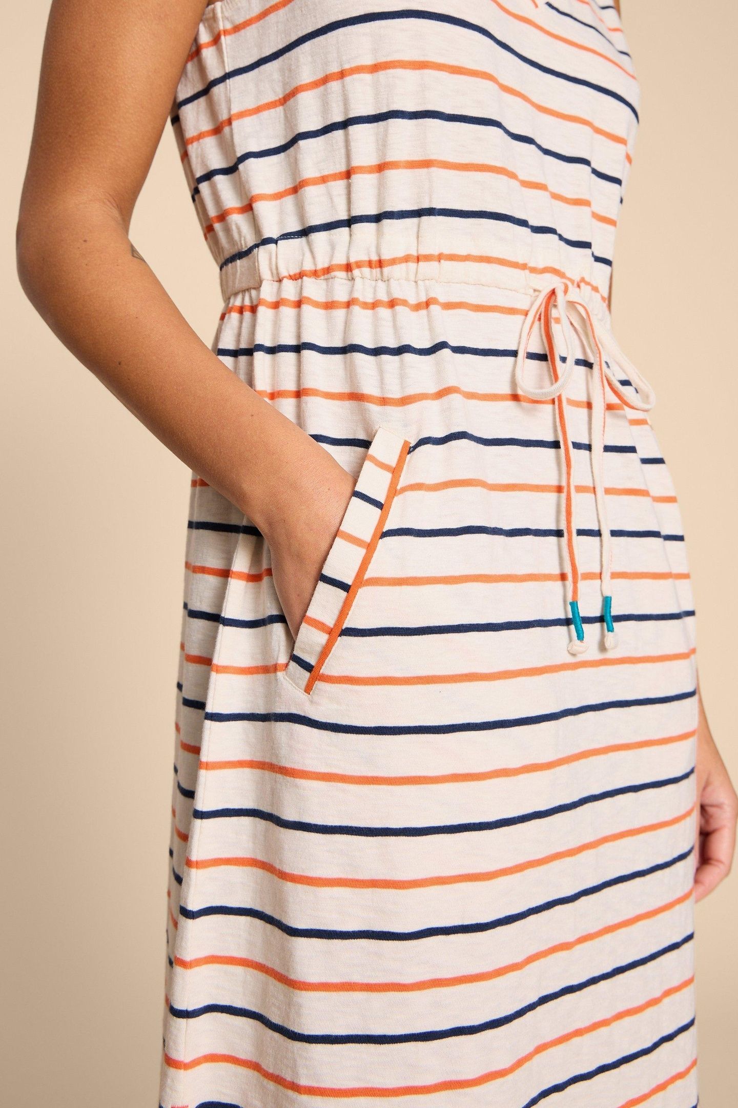 HEIDI SHORT JERSEY DRESS IVORY MULTI 6