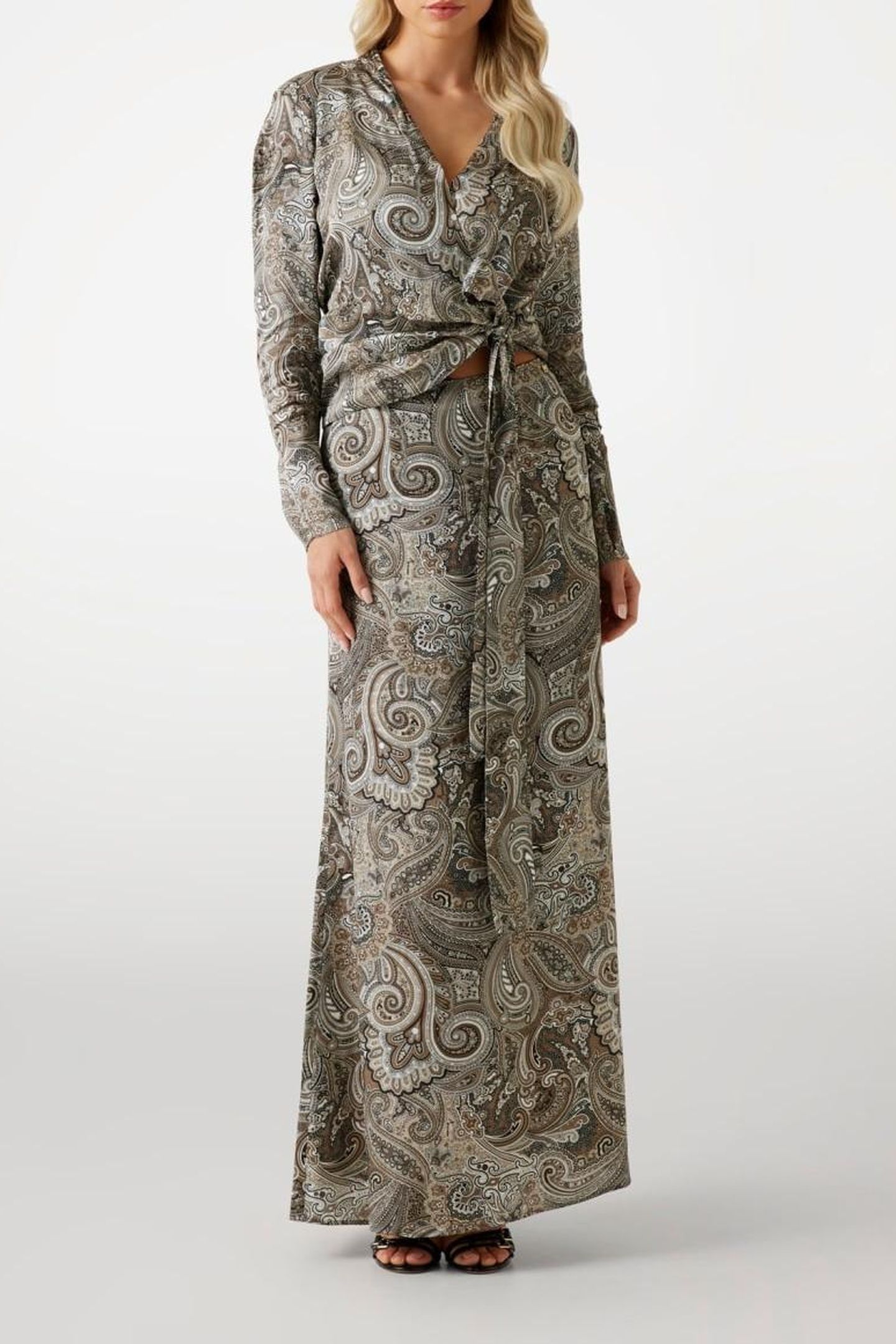 ALANIS WRAP LS BLOUS FLORAL PAISLEY TAUPE 5