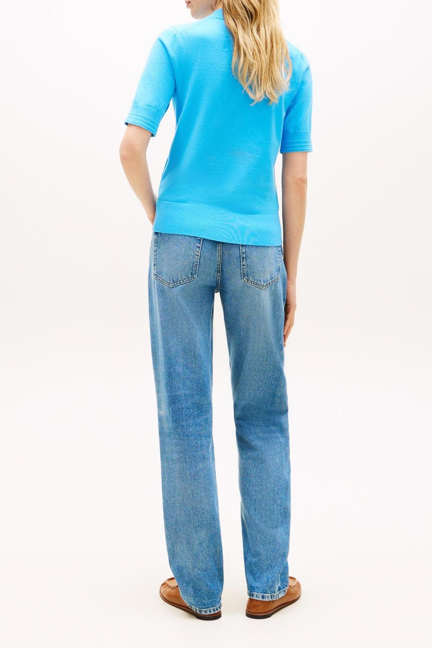 COTTON JERSEY FINE C-NECK FRIGID BLUE 2