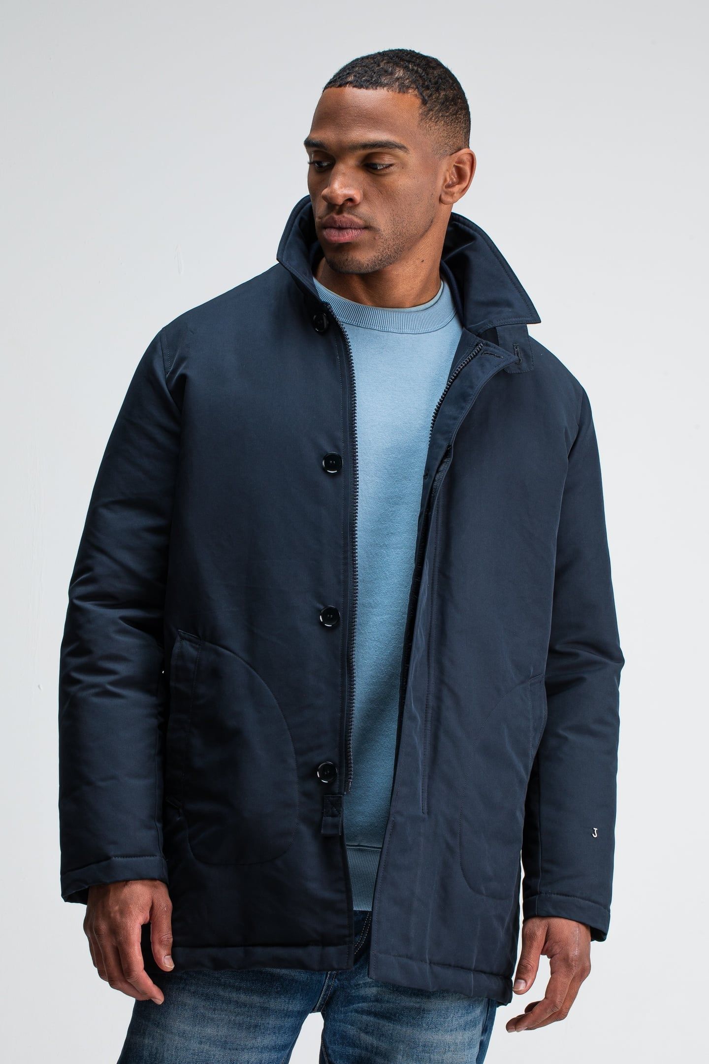 TATE PADDED TRENCH ALASKA BLUE 1