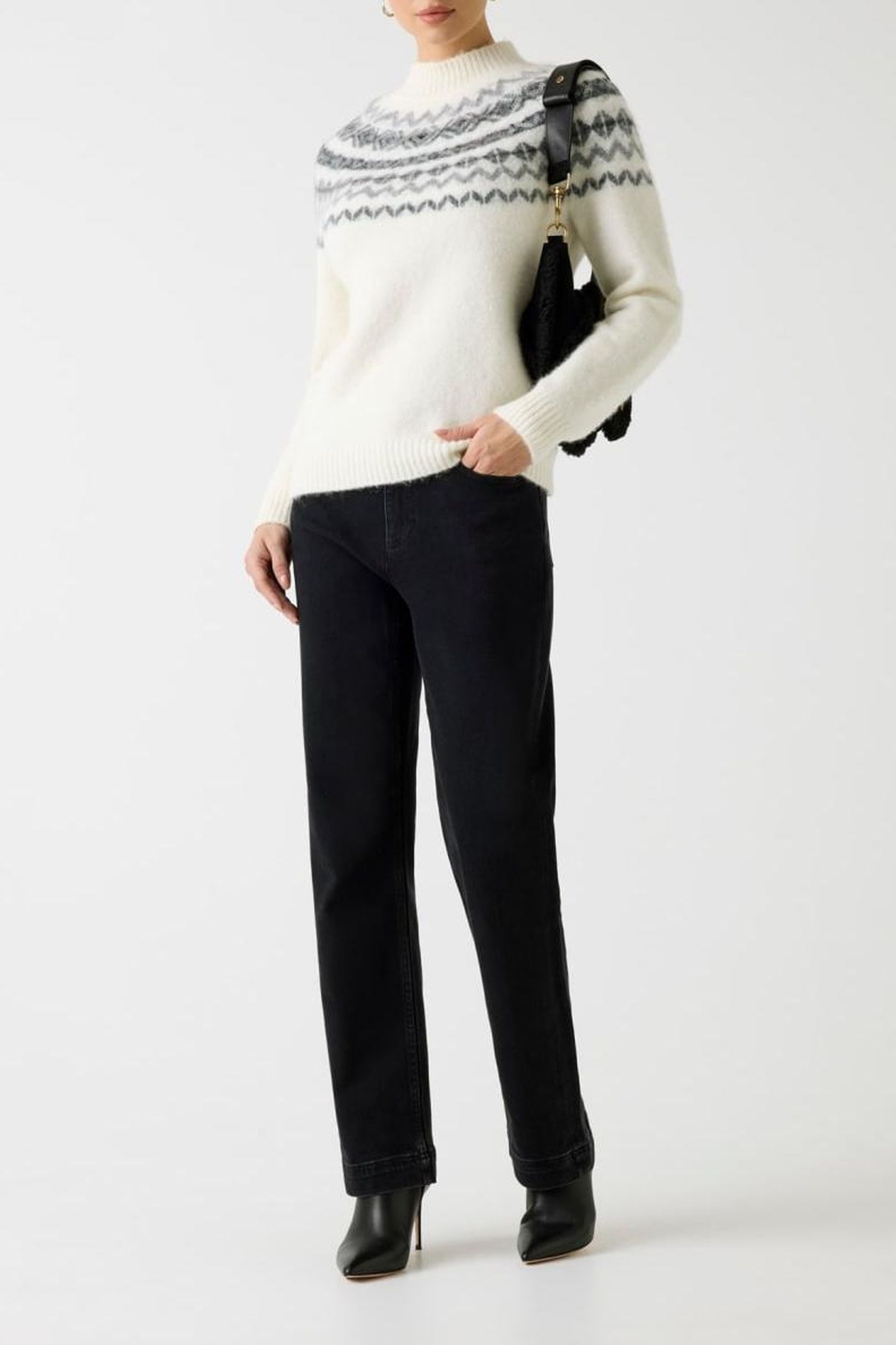 AKILAH LS MOCK NECK MACADAMIA MULTI 1