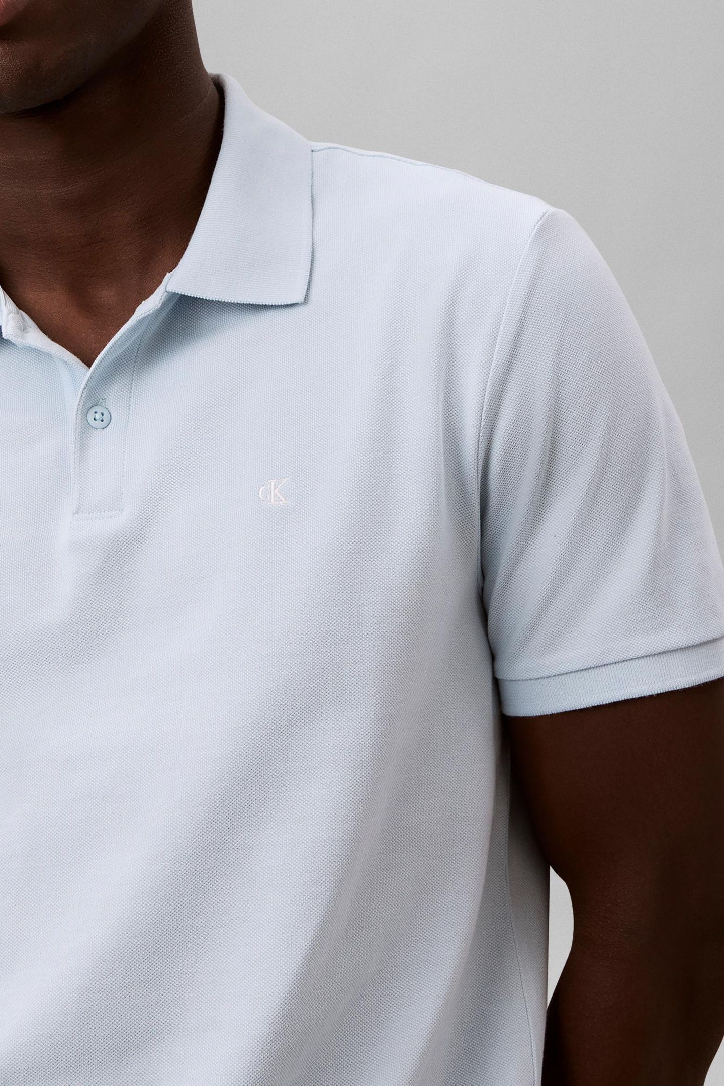 SHORT SLEEVE MONOGRAM PIQUE POLO WINTER SKY 5