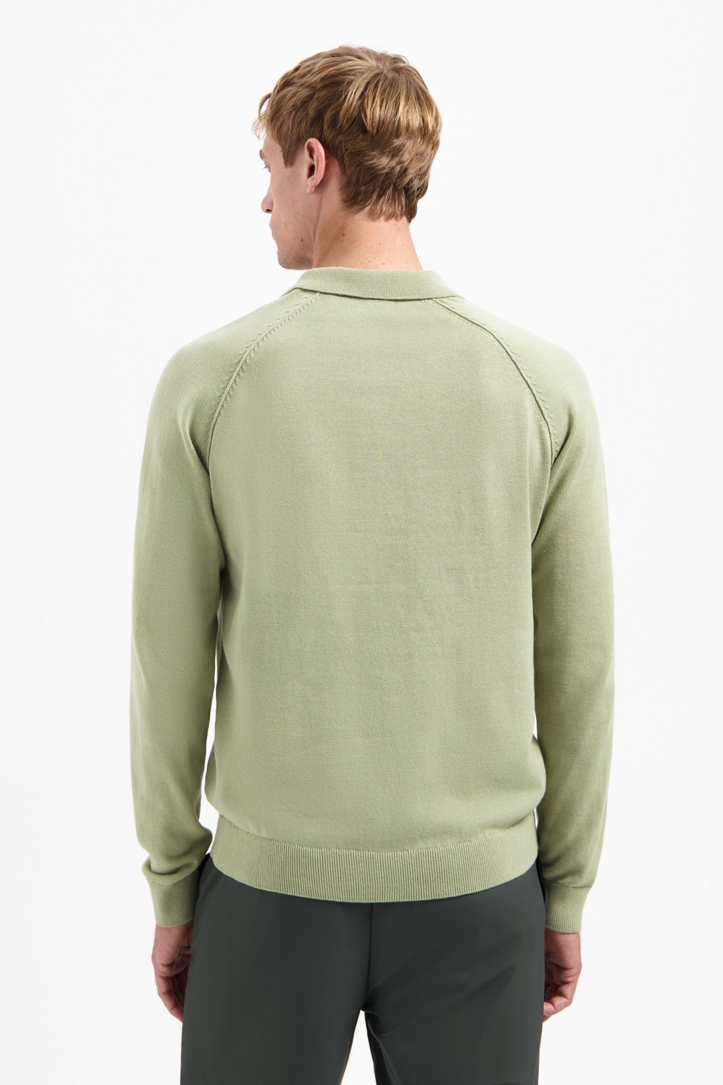 PULLOVER POLO HALF ZIP SOLID LIGHT MOSS 3