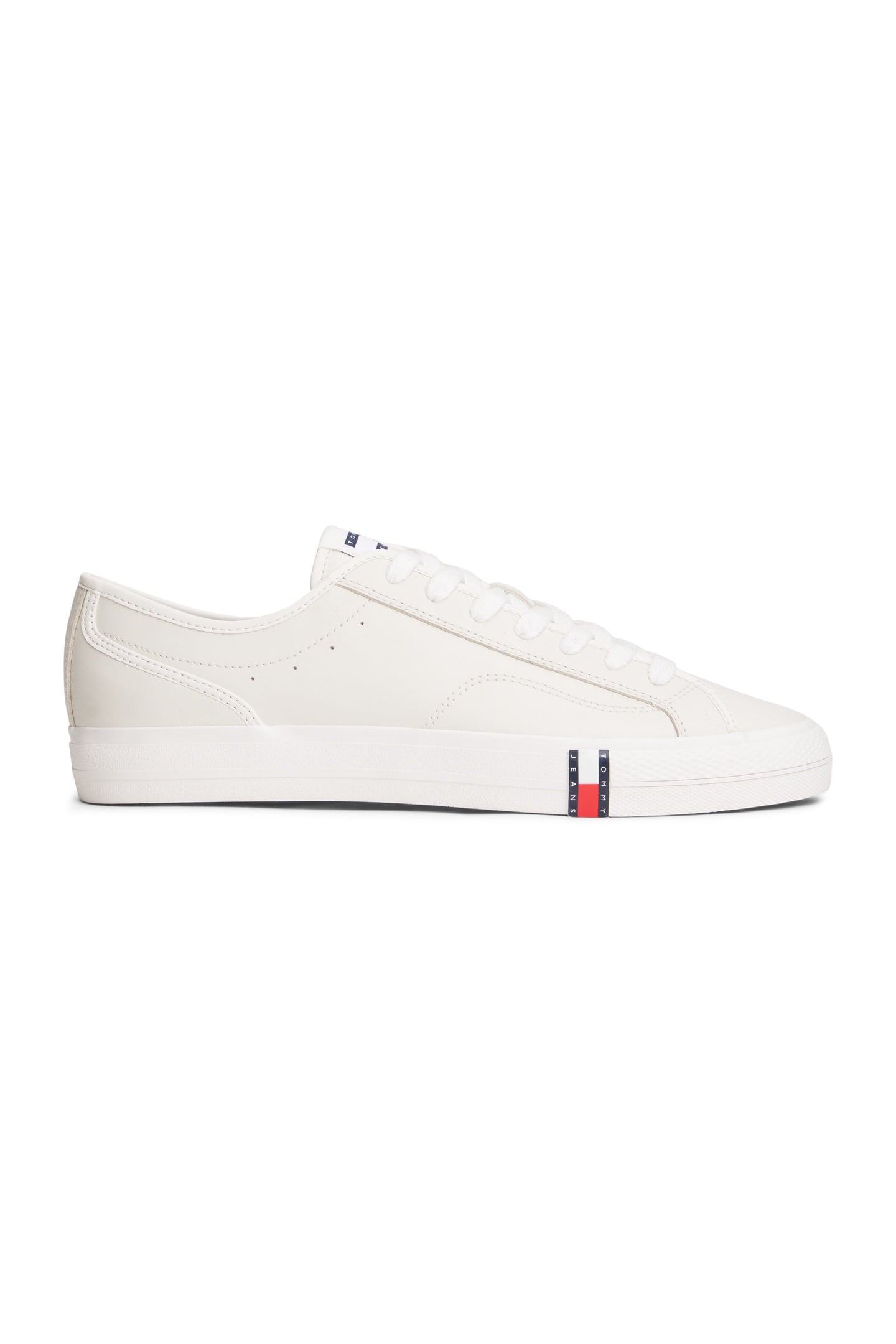 ARCHIVE FLAG STRIPE LEATHER TRAINERS ECRU 1