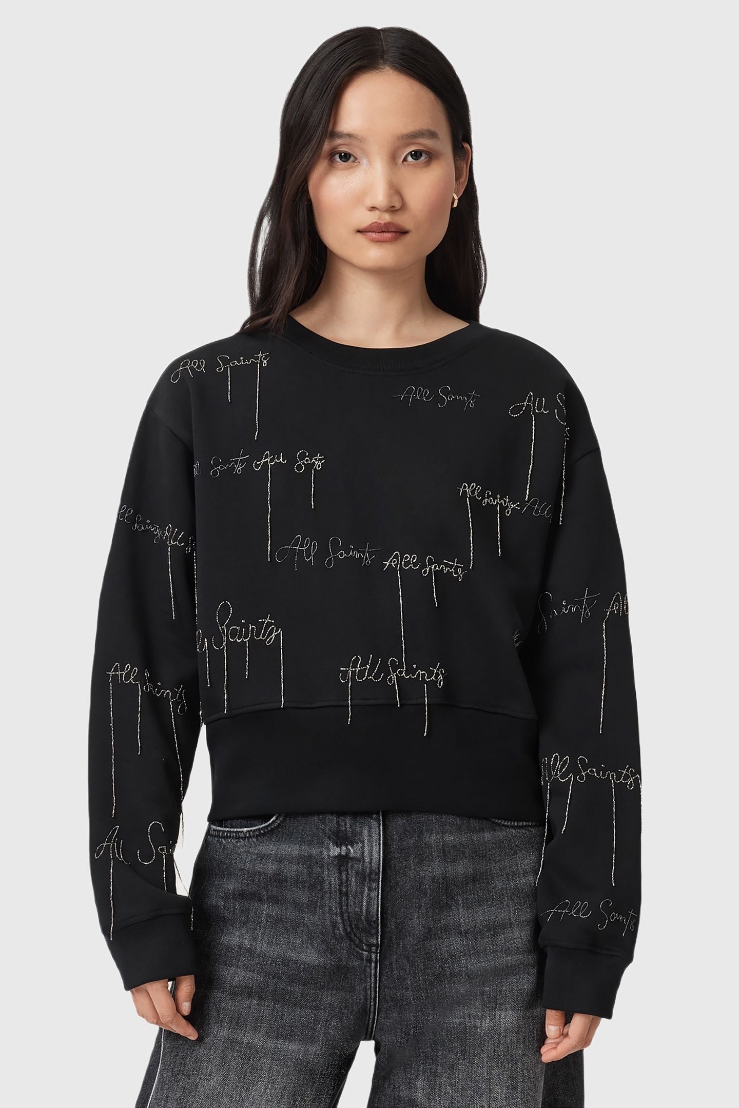 AS EMB SEPARO SWEAT BLACK 1