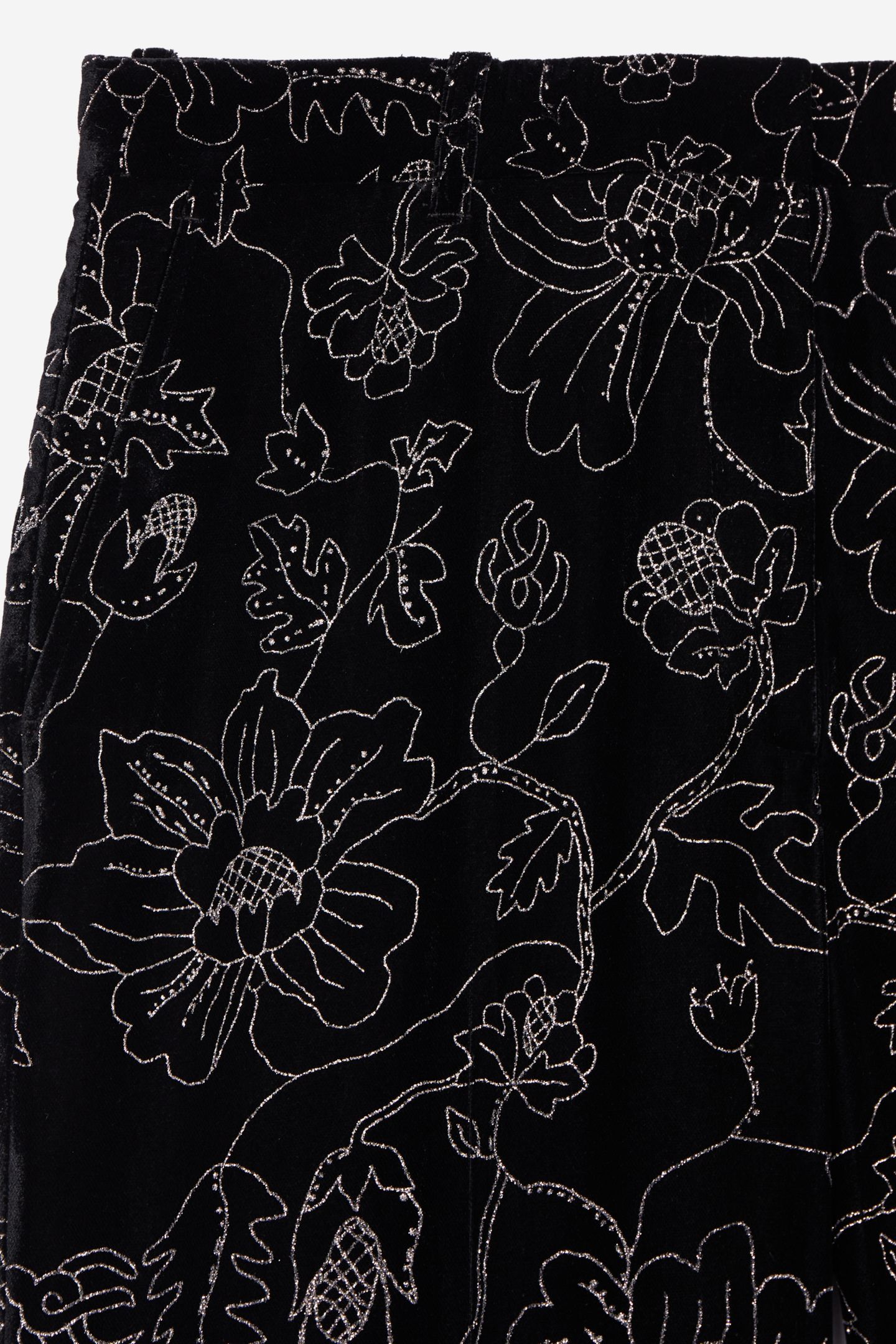 HIGH-WAIST VELVET SUIT TROUSERS WITH GLITTER BLACK 5